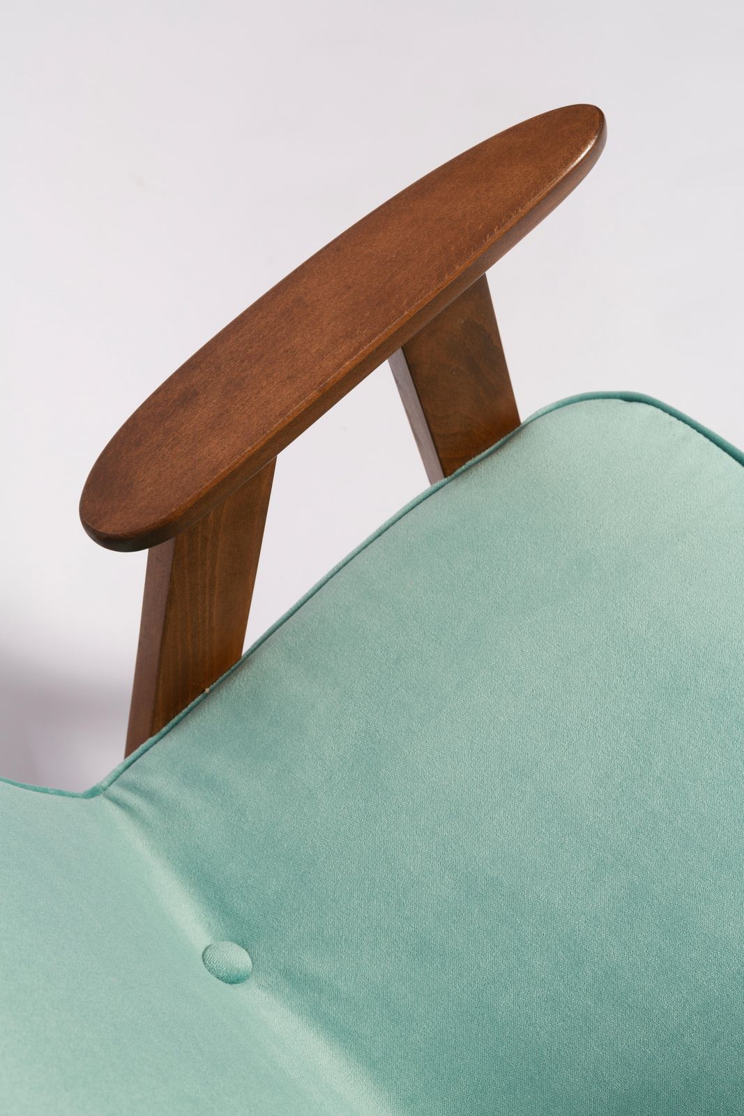 Mid Century 366 Armchair, Mint Green Velvet, By Jozef Chierowski, Europe, 1960s photo vinterior