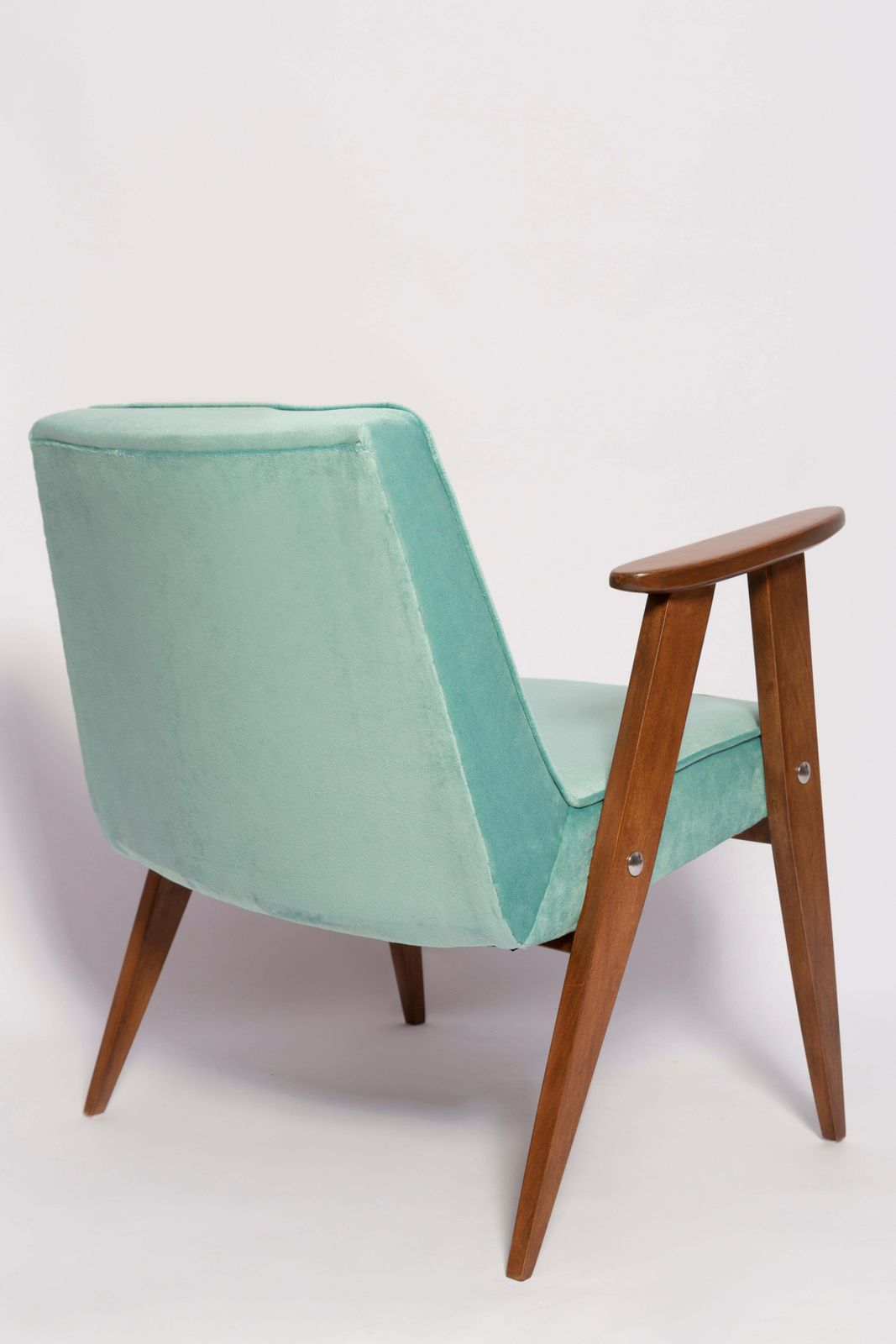 photo furniture Mid Century 366 Armchair, Mint Green Velvet, By Jozef Chierowski, Europe, 1960s