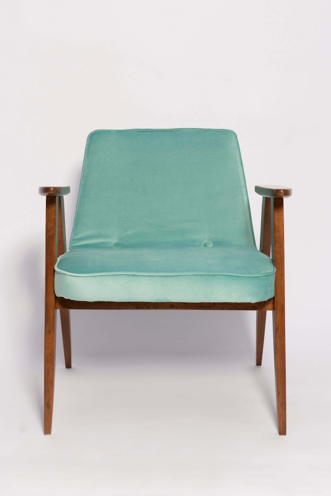 Furniture Mid Century 366 Armchair, Mint Green Velvet, By Jozef Chierowski, Europe, 1960s photo