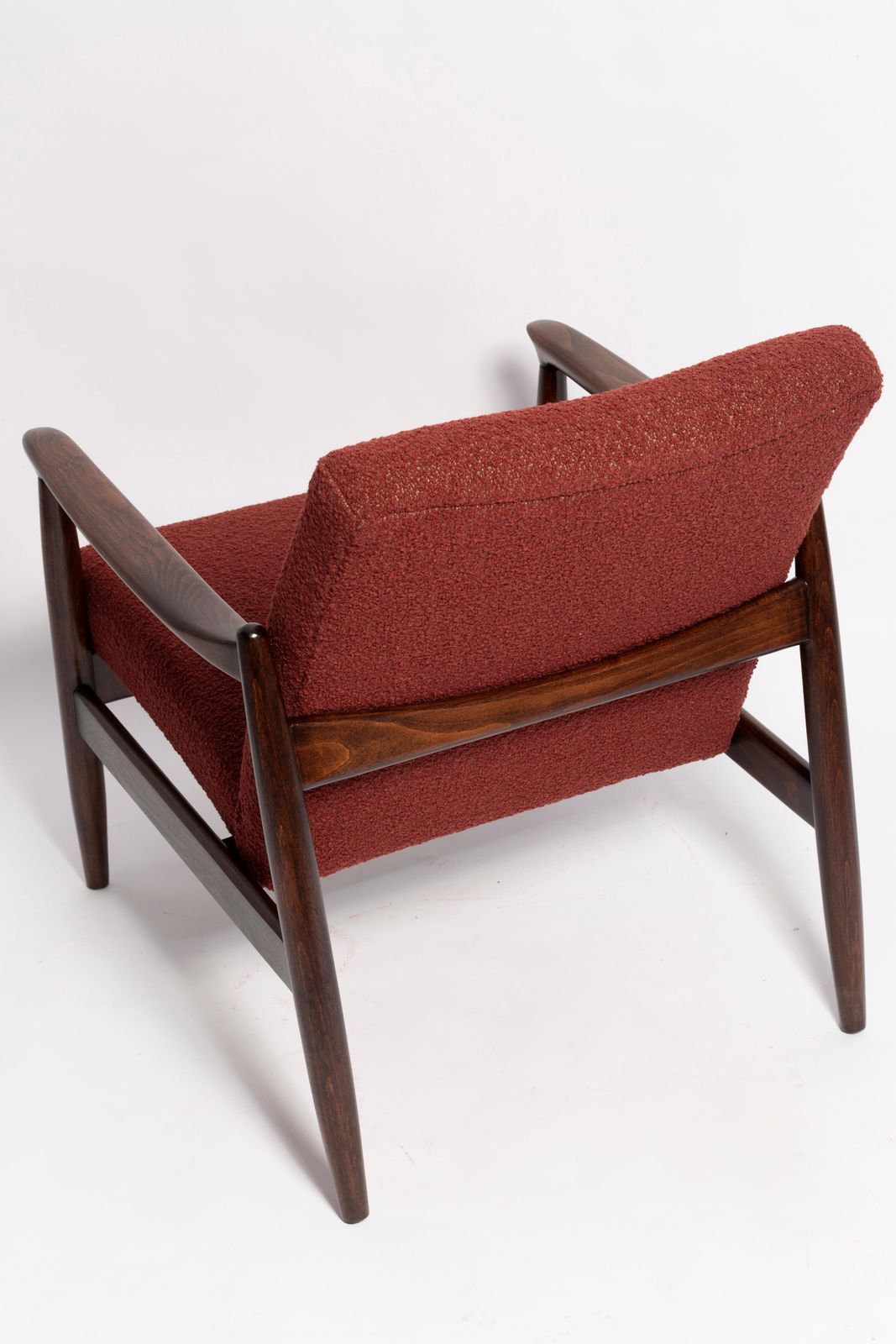 1361.0 Mid Century Burgundy Wine Boucle Gfm 64 Armchair, Edmund Homa, Europe, 1960s photo