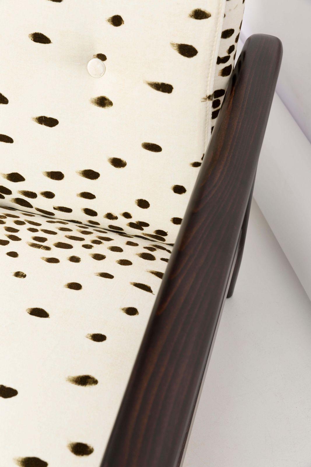 Mid Century Pattern Velvet Dalmatian Armchair, By Edmund Homa, Europe, 1960s photo Furniture