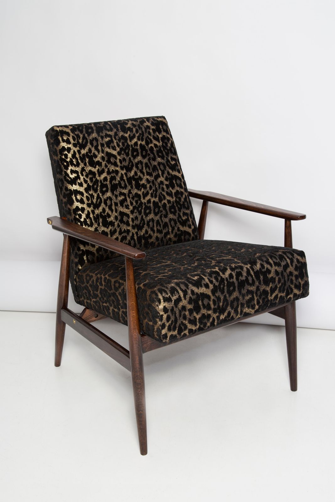 Paar Mid Century Fauteuils Met Luipaardprint Fluweel, H. Lis, Europa, Jaren 1960 photo buy