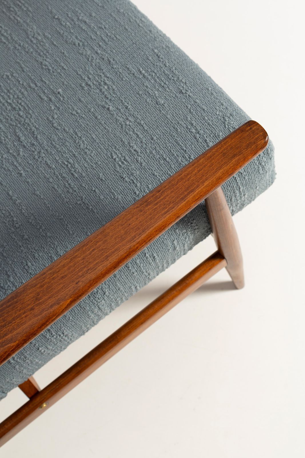 Set Of Two Mid Century Gray Blue Boucle Dante Armchairs, H. Lis, 1960s photo Furniture