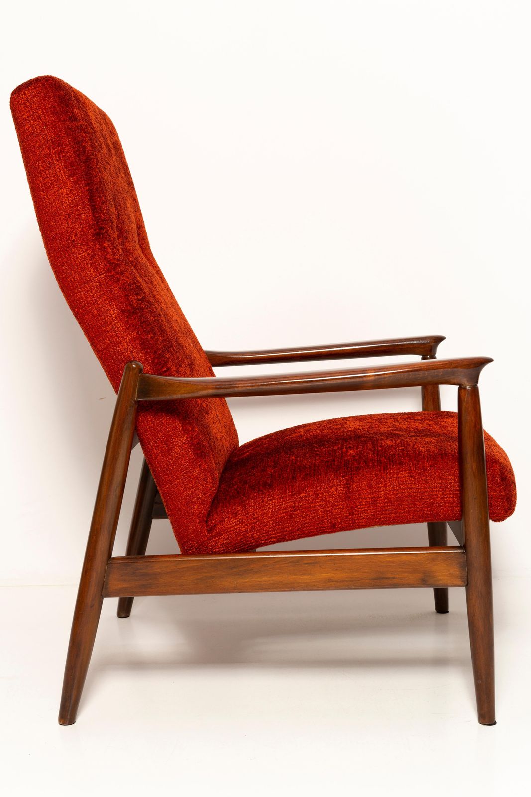 Two Mid Century Burgundy Wine Armchairs Gfm 64 High, Edmund Homa, Europe, 1960s photo buy