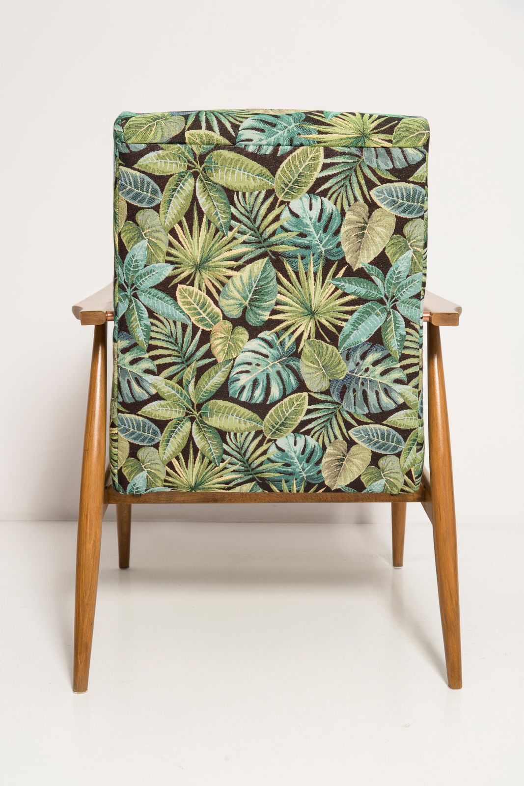 photo vinterior Pair Of Mid Century Green Leaves Jacquard Dante Armchairs, H. Lis, 1960s