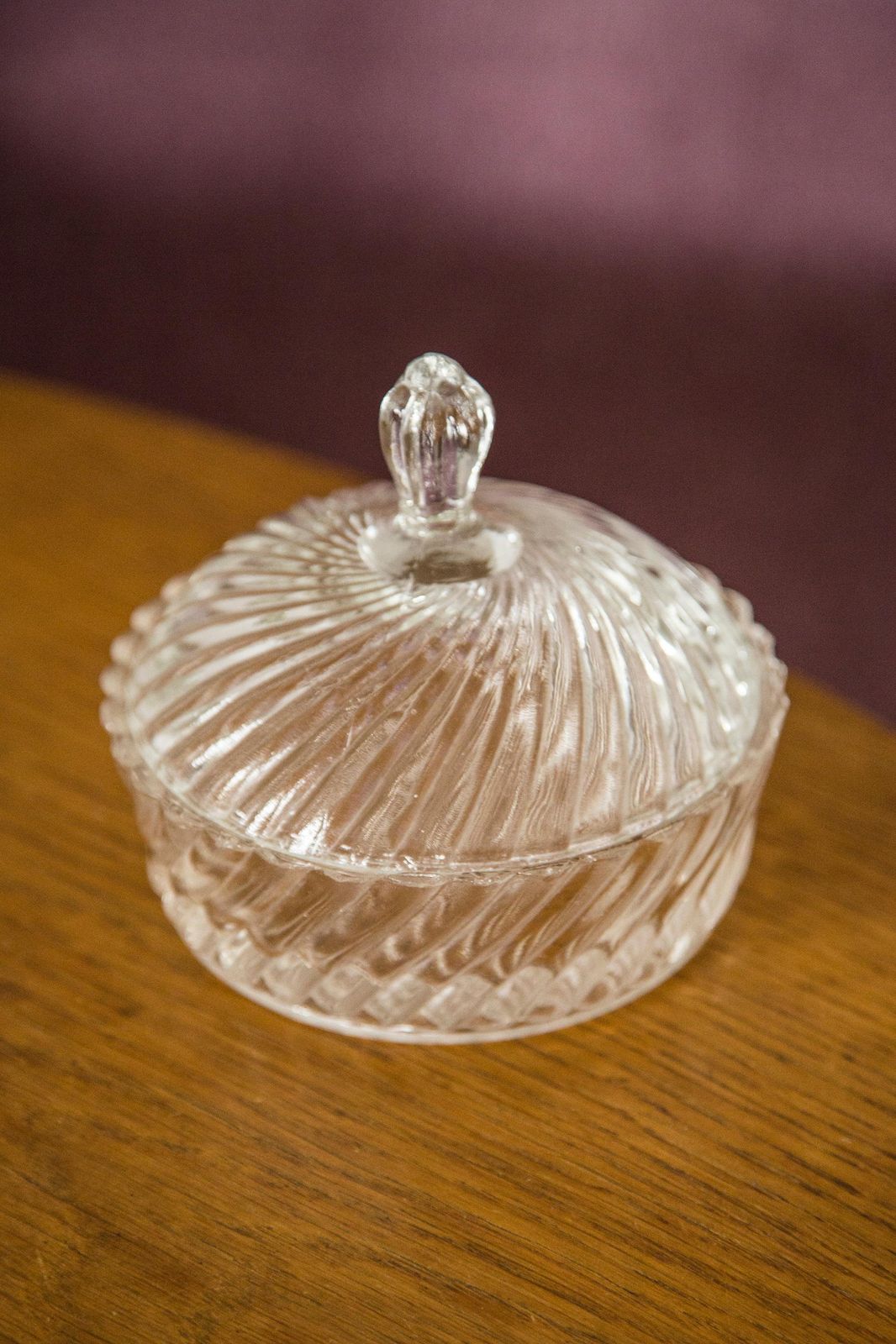 Midcentury Vintage Transparent Crystal Glass Sugar Bowl, Italy, 1960s photo furniture