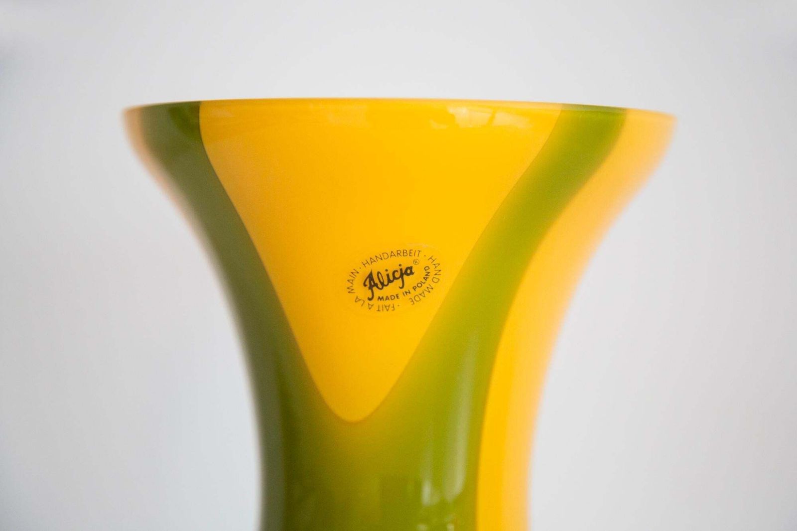 Mid Century Green And Yellow Hand Made Artistic Vase, Europe, 1960s photo 102.0
