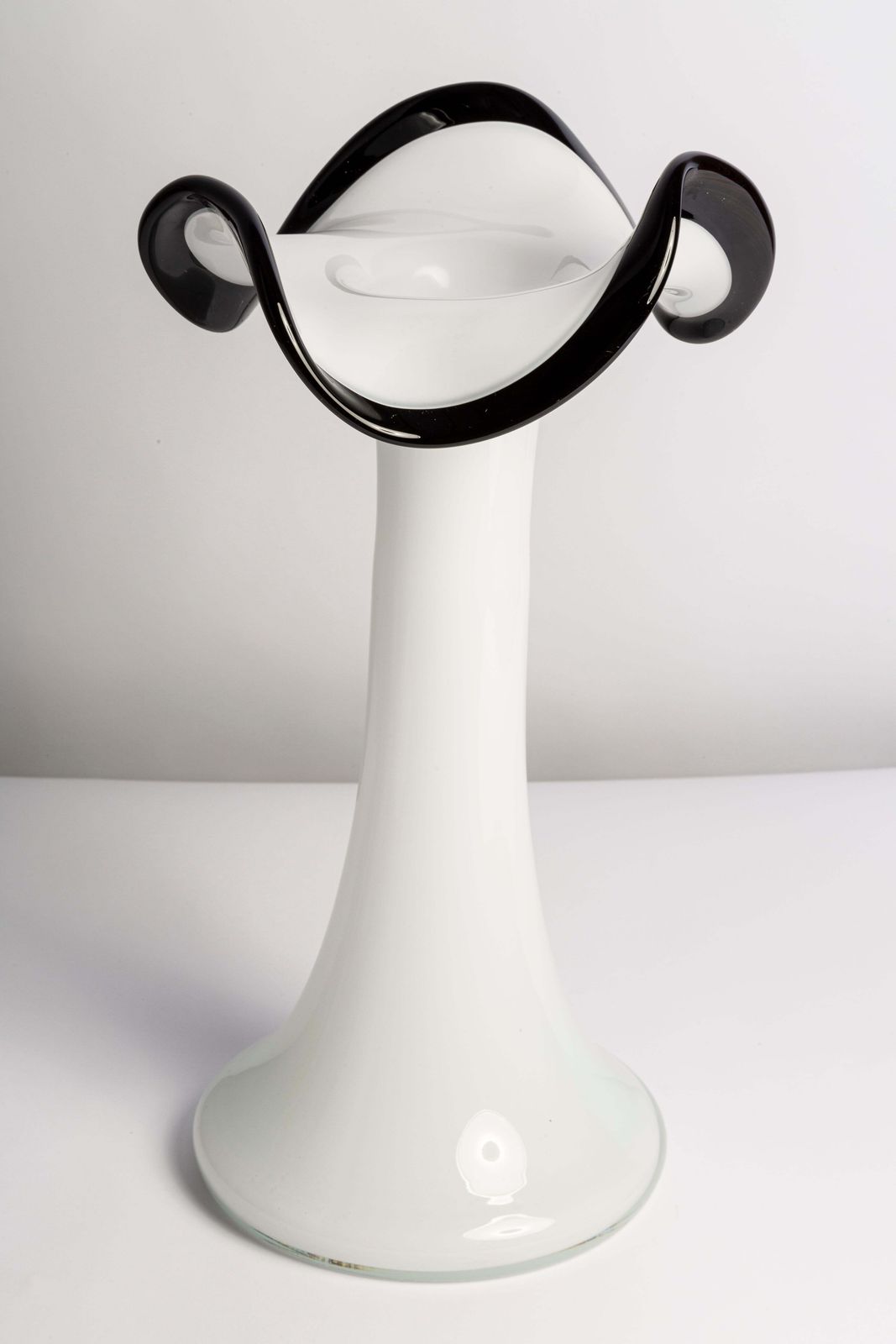 Big Mid Century Vintage Black And White Vase, Italy, 1960s photo for sale