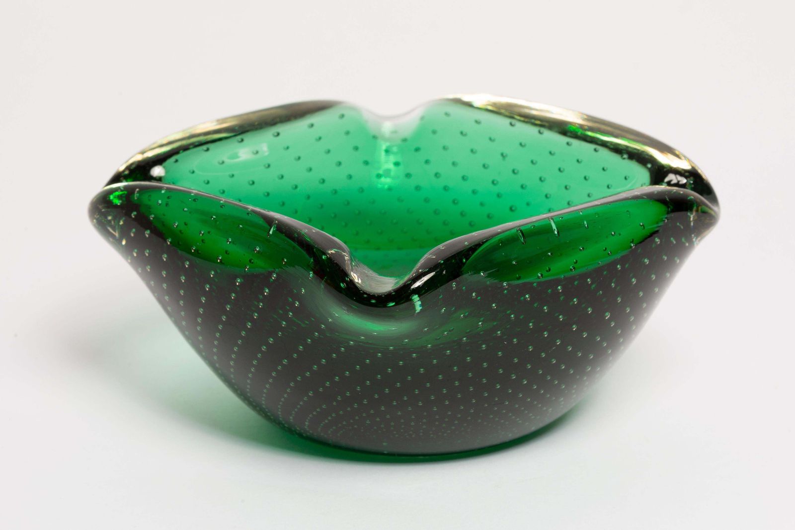 Mid Century Green Glass Bowl Ashtray Element, Italy, 1970s photo furniture