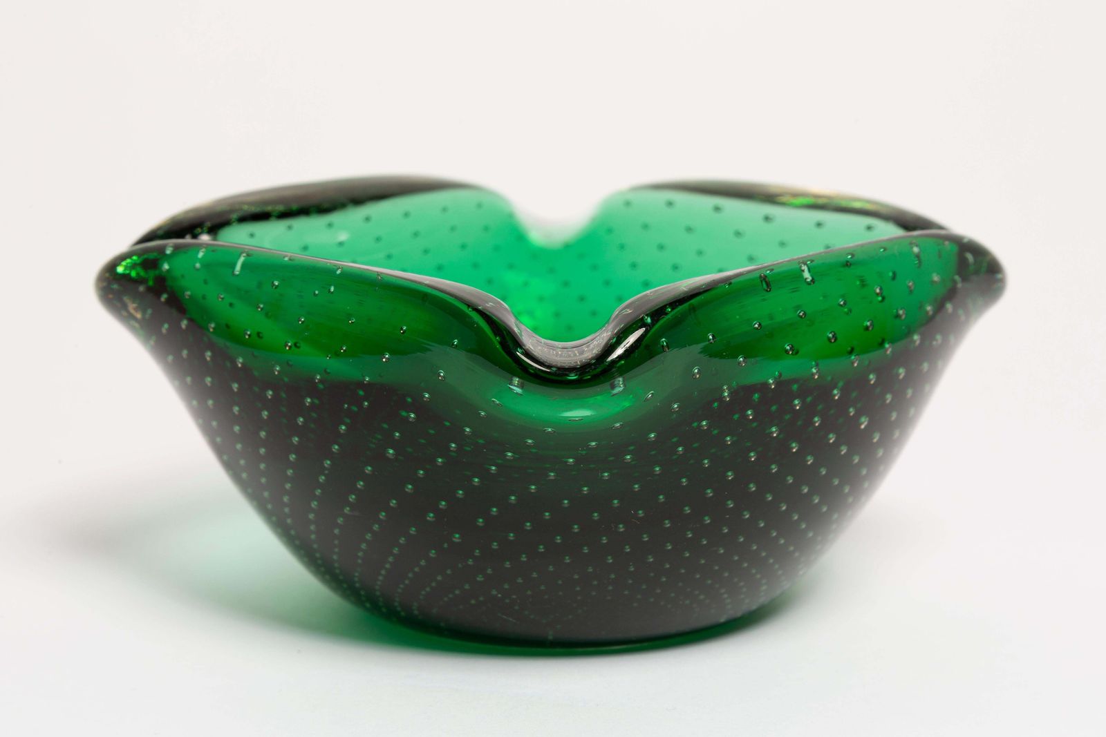 Mid Century Green Glass Bowl Ashtray Element, Italy, 1970s photo Home Decor