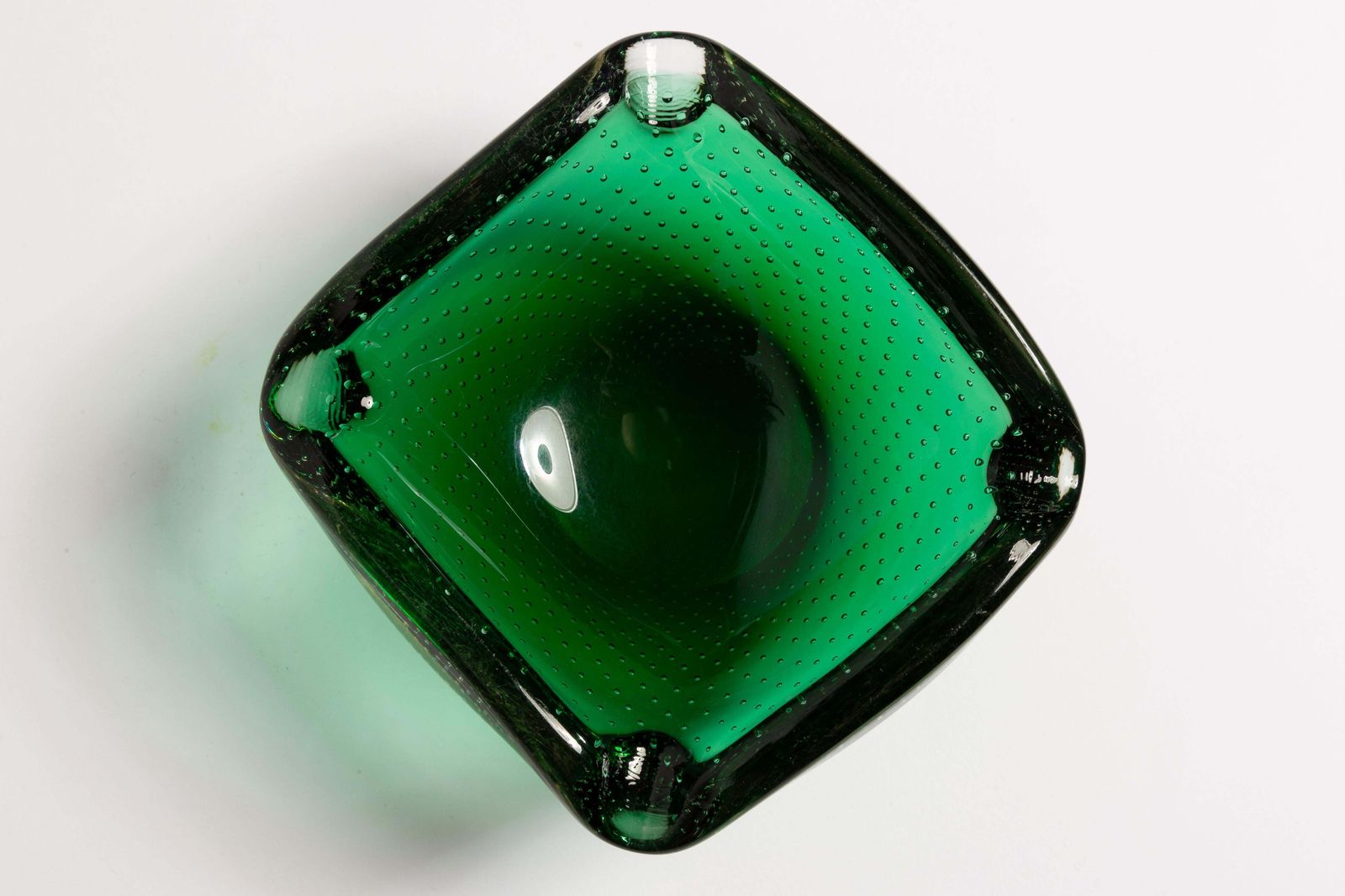 Mid Century Green Glass Bowl Ashtray Element, Italy, 1970s photo 102.0