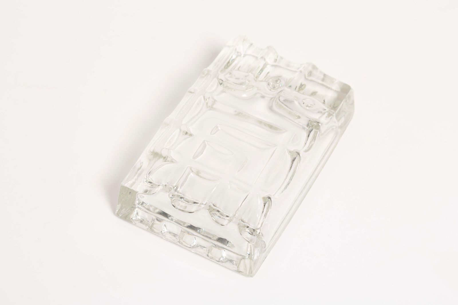 Mid Century Transparent Glass Bowl Ashtray Element, Italy, 1970s photo vintage