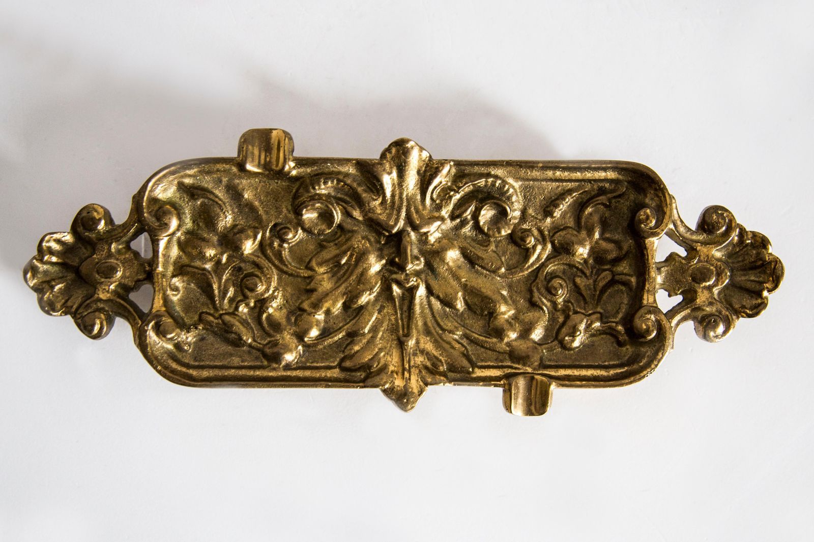 Mid Century Brass Metal Small Plate Bowl Ashtray, Gold Flowers, Italy, 1970s photo buy
