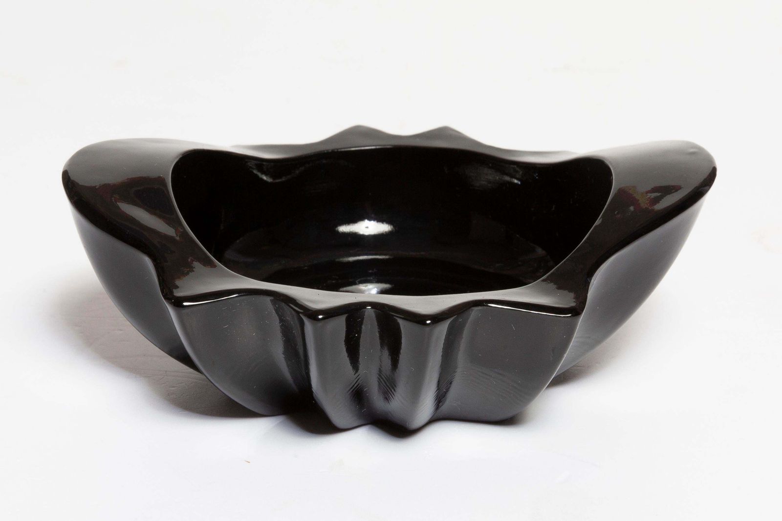 Mid Century Black Small Glass Bowl Ashtray Element, Italy, 1970s photo for sale