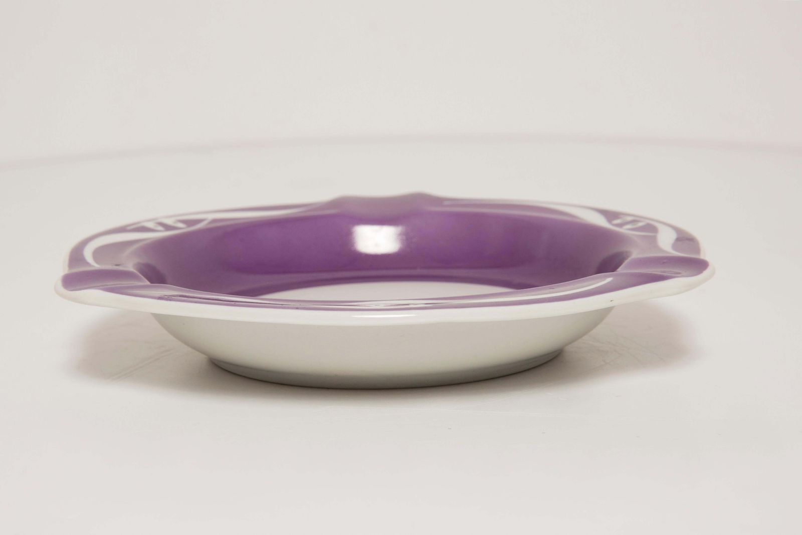 Mid Century Porcelain Ceramic Purple Violet Ashtray, Europe, 1970s photo 68.0