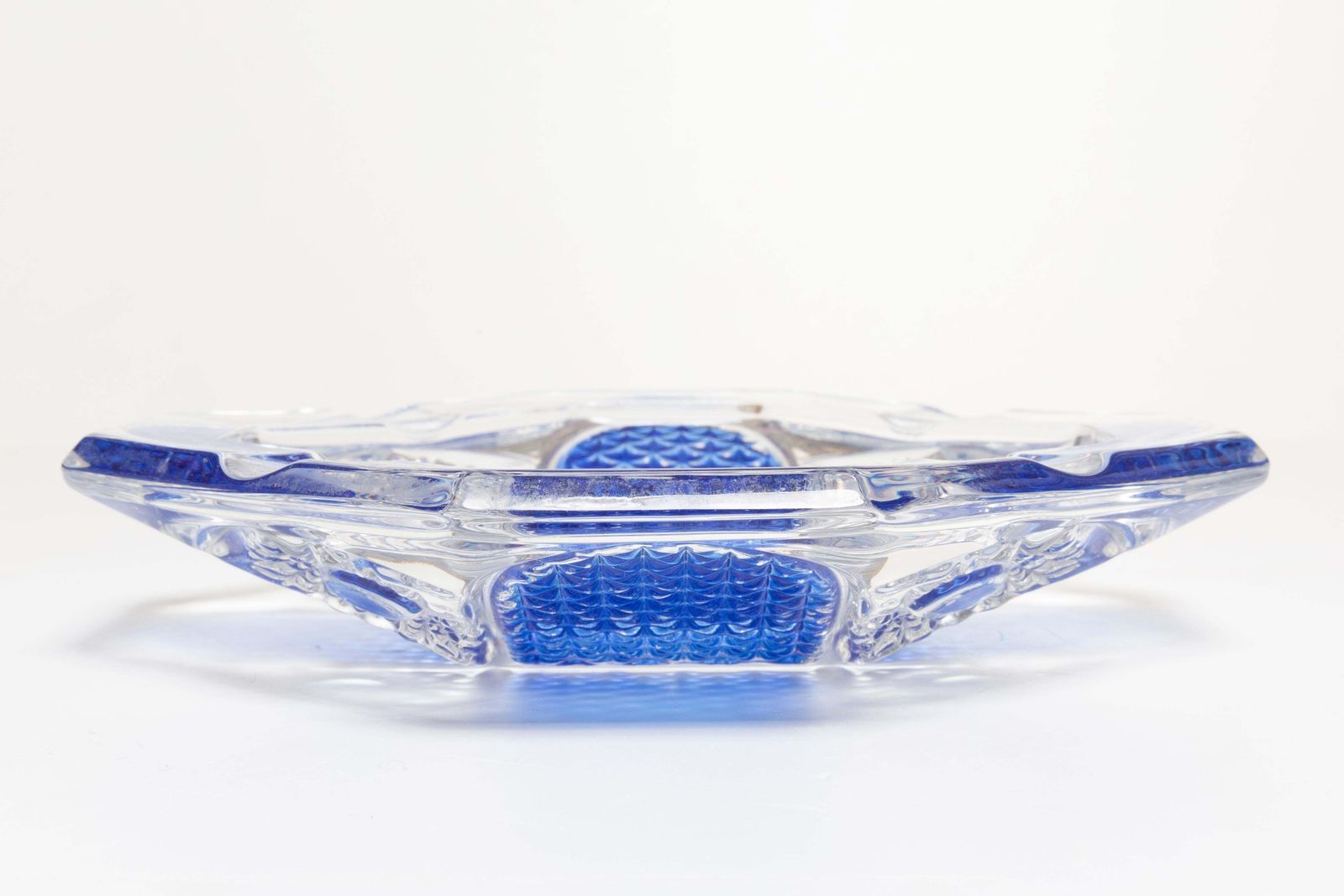 Mid Century Blue And Transparent Glass Bowl Ashtray Element, Italy, 1970s photo buy