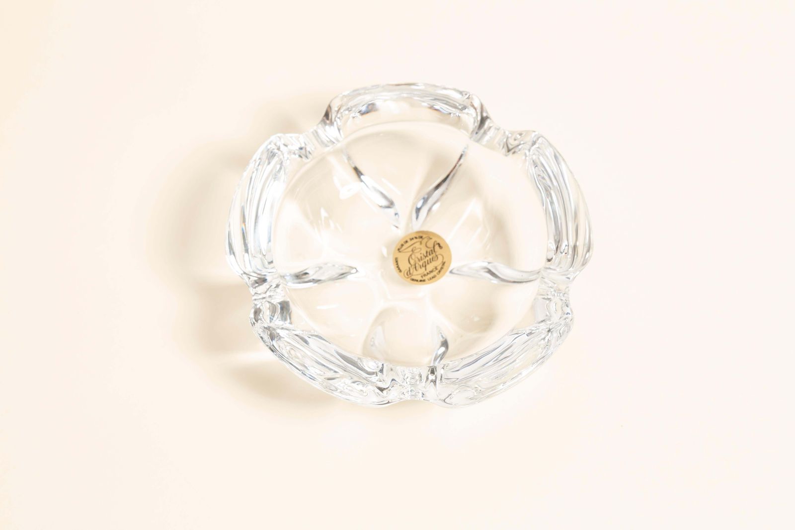 photo furniture Midcentury Transparent Glass Bowl Ashtray Element, France, 1970s