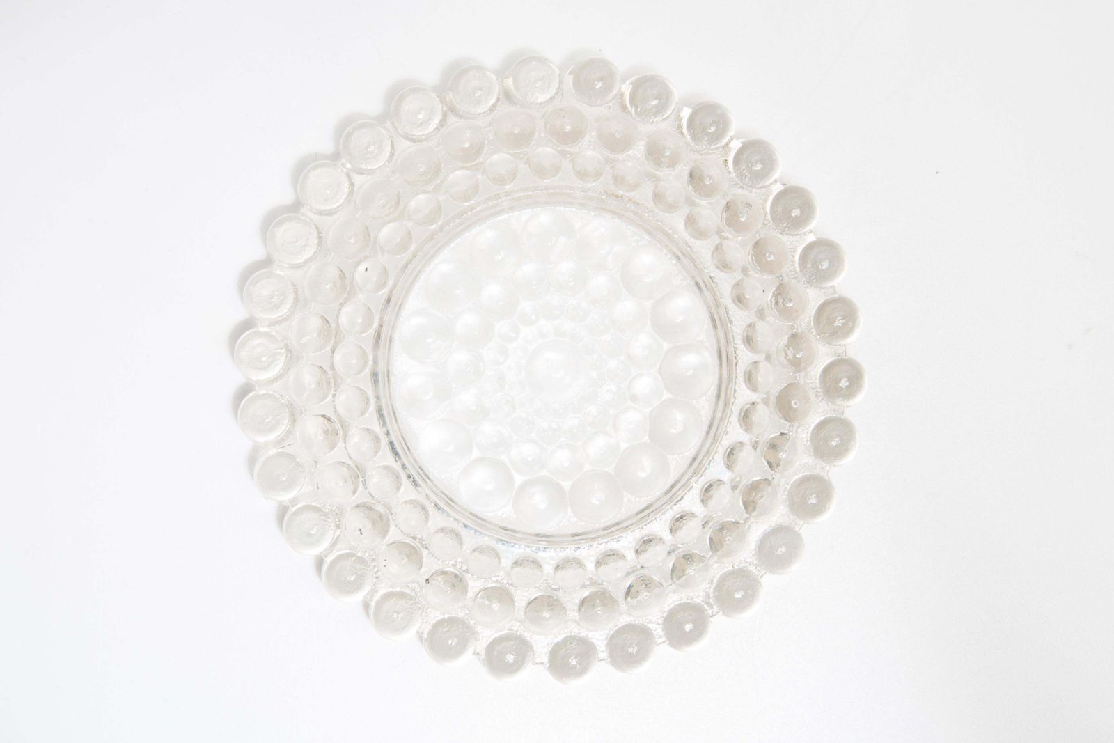 Mid Century Crystal Glass Dots Bubbles Ashtray Bowl, Italy, 1970s photo vinterior