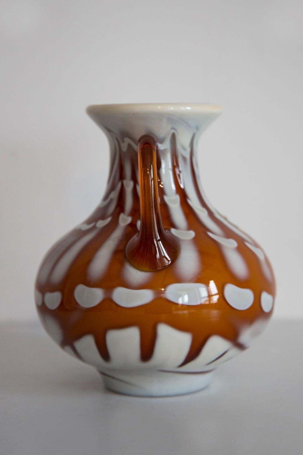 Mid Century Artistic Glass Vase, Prokuplje Yugoslavia, 1970s photo Home Decor