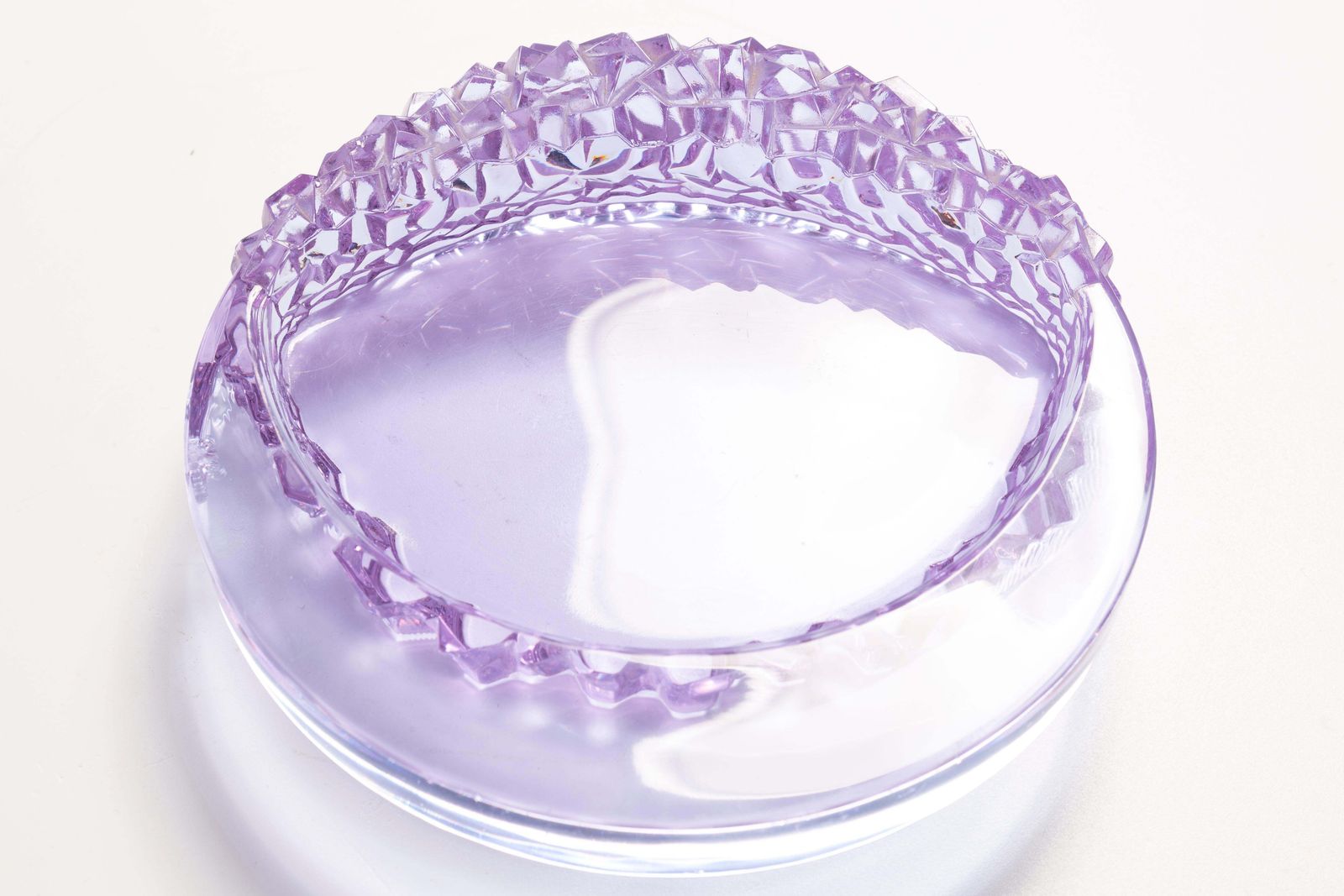 Mid Century Light Purple Glass Bowl Ashtray Element, Italy, 1970s photo 468.0