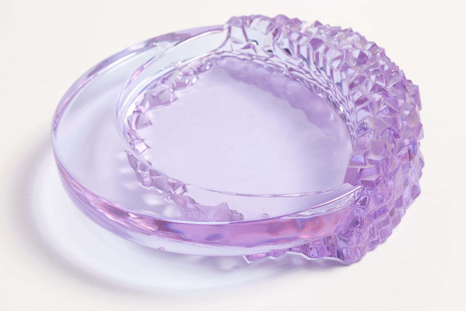 Mid Century Light Purple Glass Bowl Ashtray Element, Italy, 1970s photo vinterior
