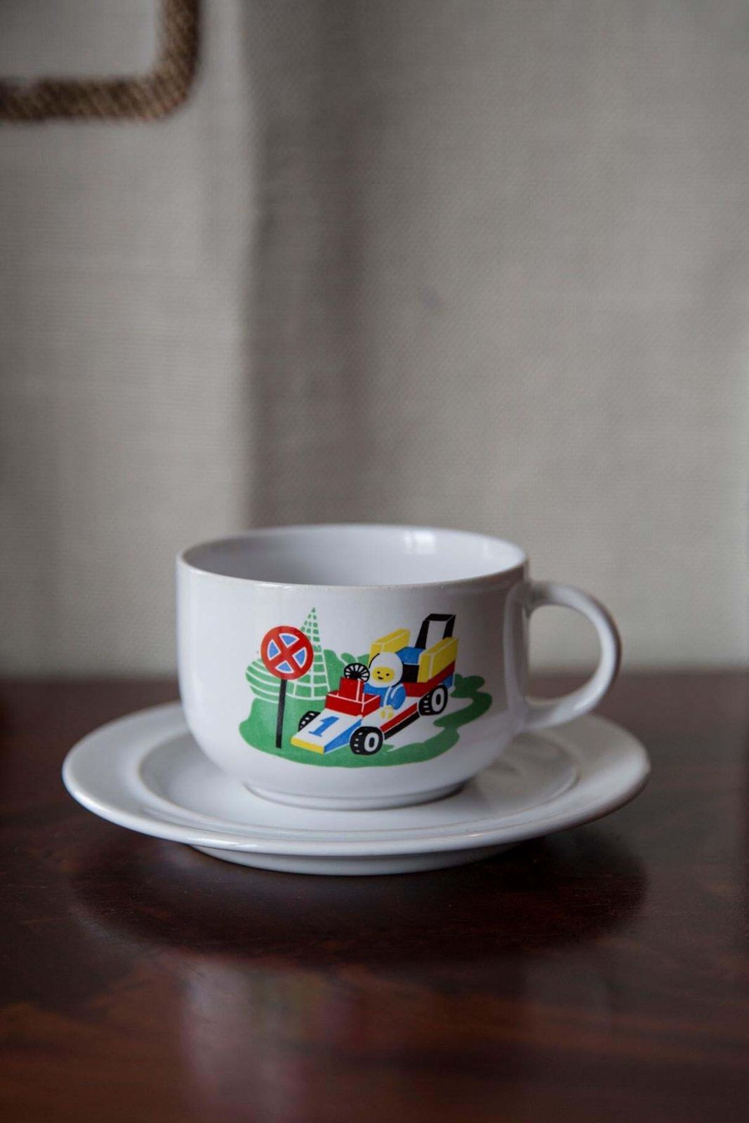 Mid Century Porcelain White Lego Formula 1 Tea Coffee Service Cups, Poland, 1960 photo furniture