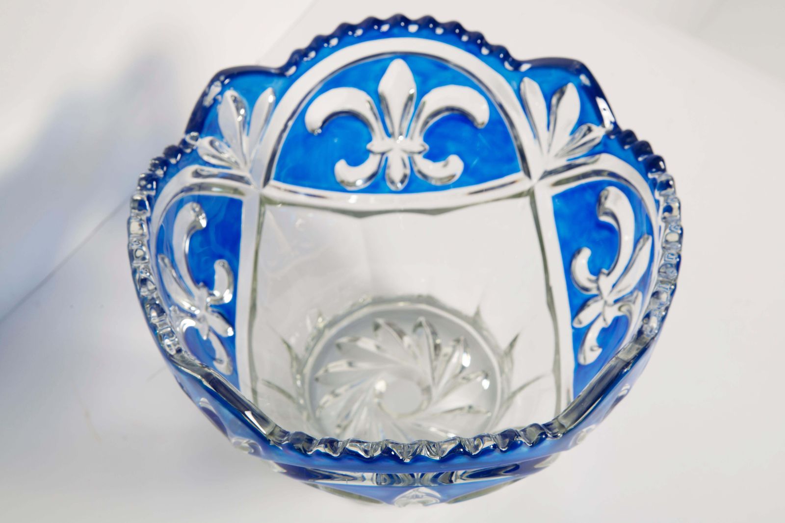 Vintage Blue Decorative Crystal Glass Plate, Italy, 1960s photo 230.0