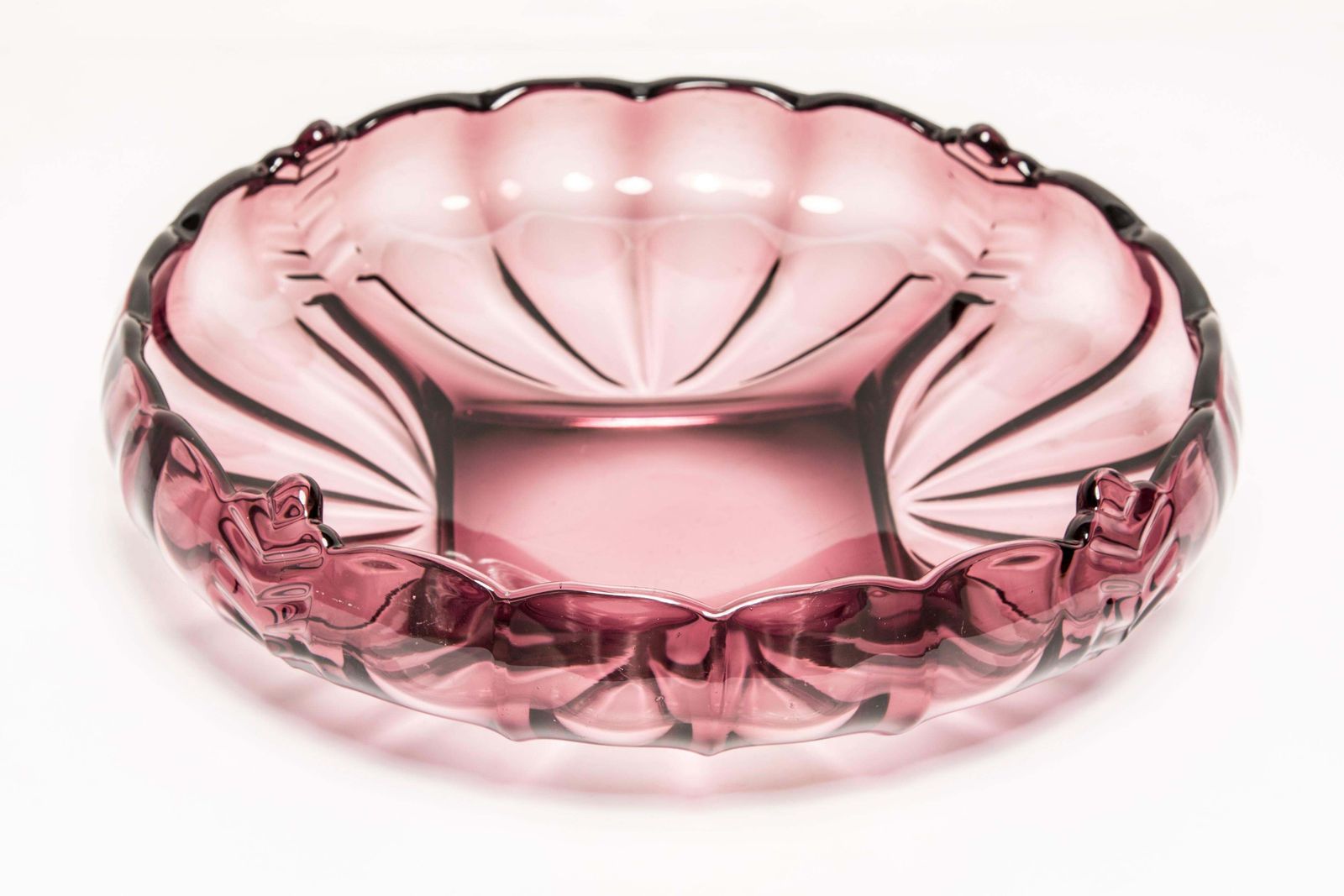 Vintage Light Purple Decorative Glass Plate, Italy, 1960s photo 119.0