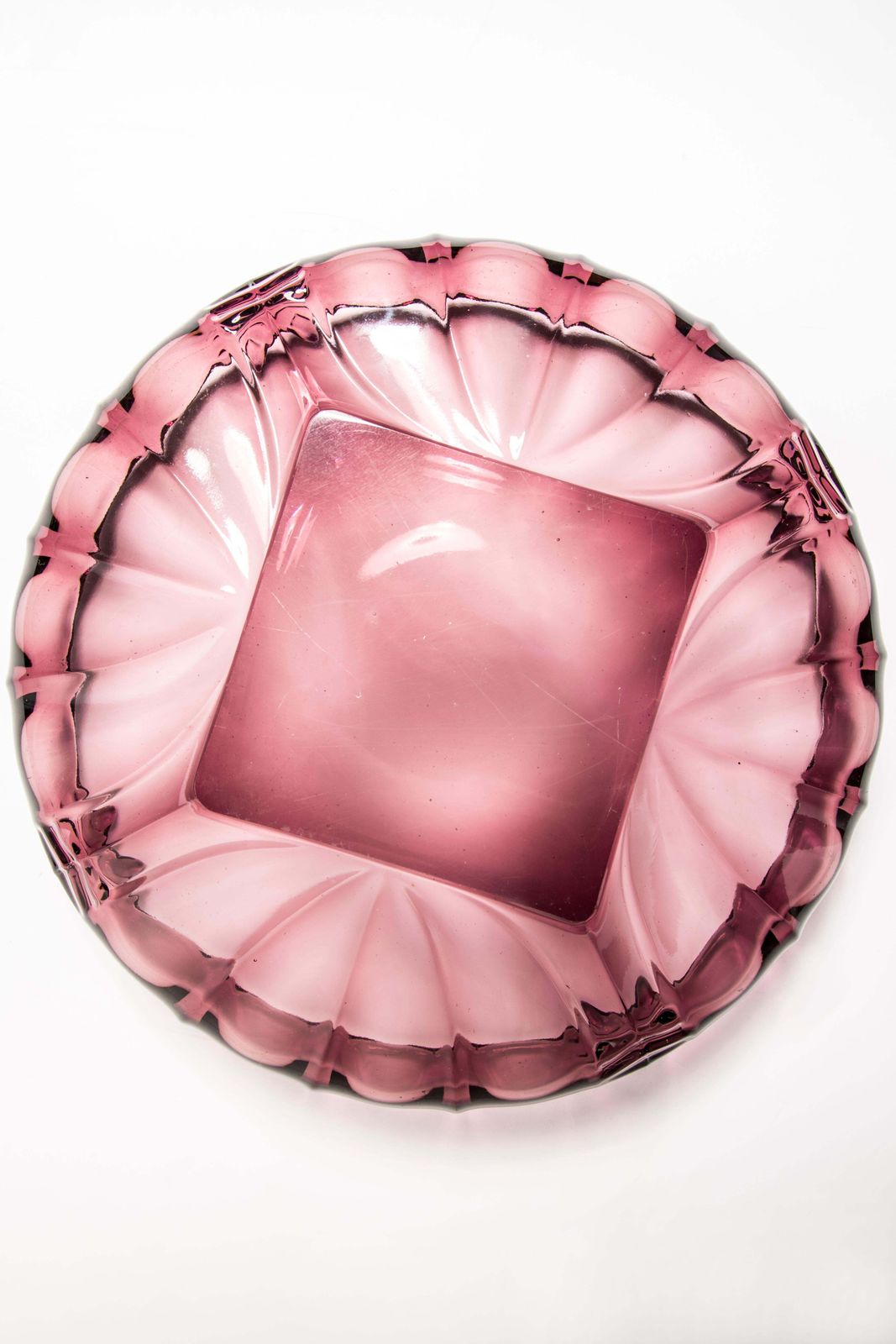 photo furniture Vintage Light Purple Decorative Glass Plate, Italy, 1960s