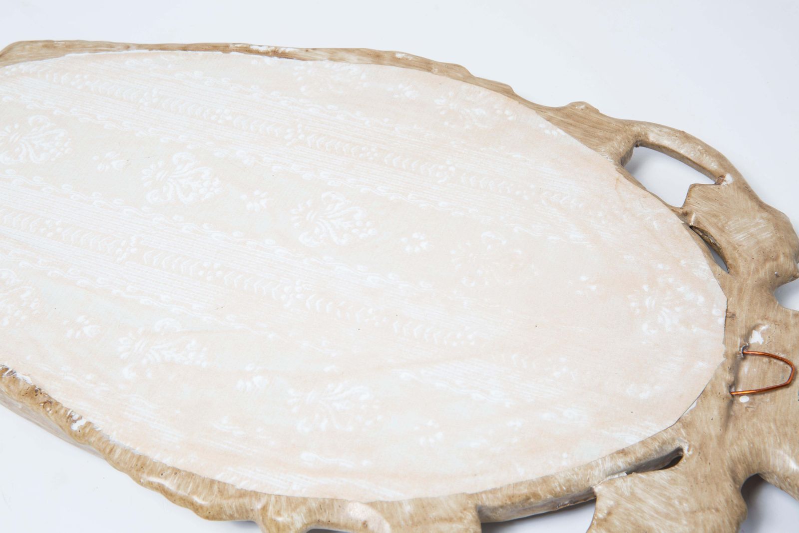 photo vinterior Mid Century Modern Light Mirror With Flowers, Gypsum, Italy, 1960s