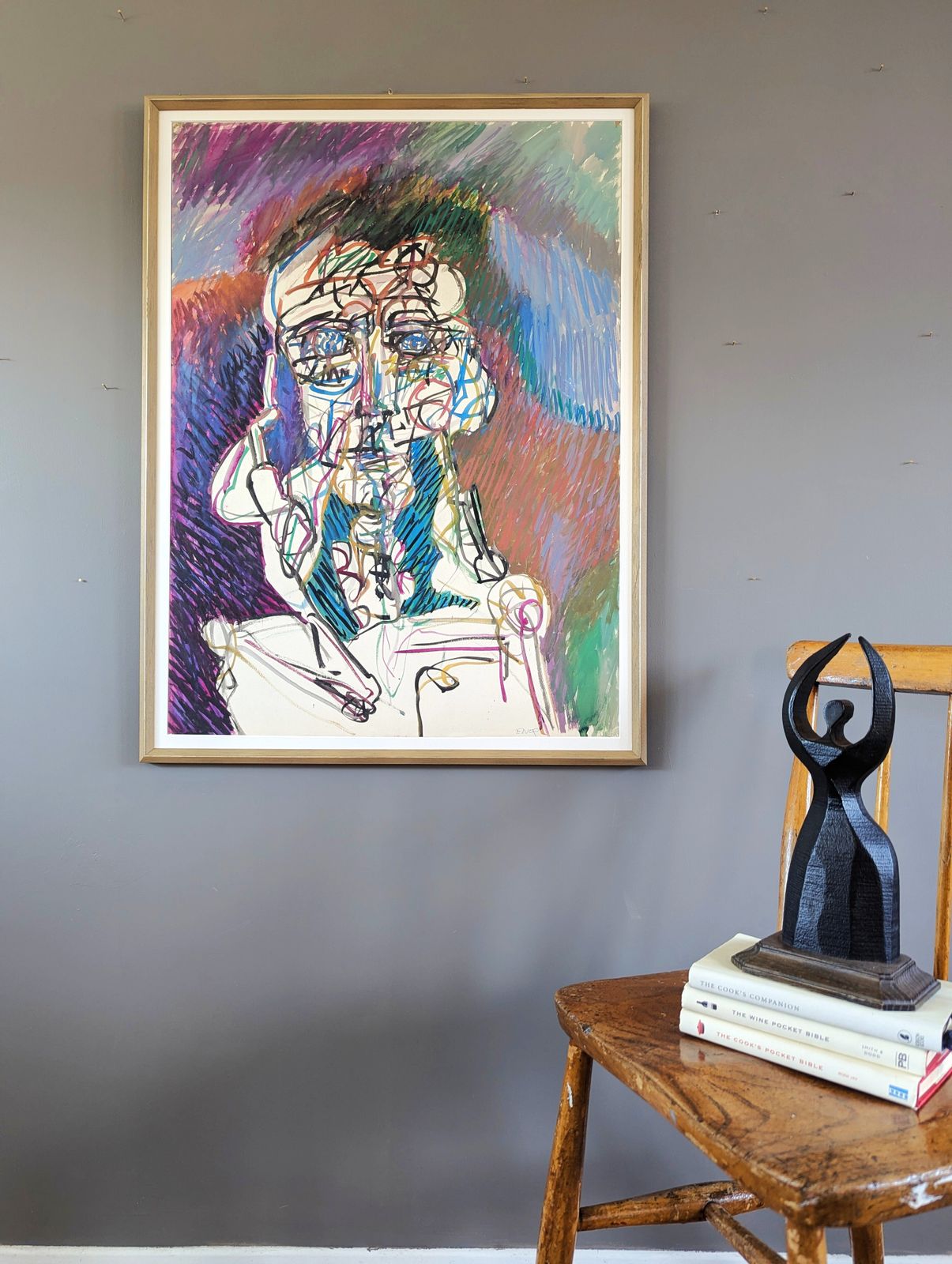 Figure In Dark Landscape, Oil Painting photo furniture