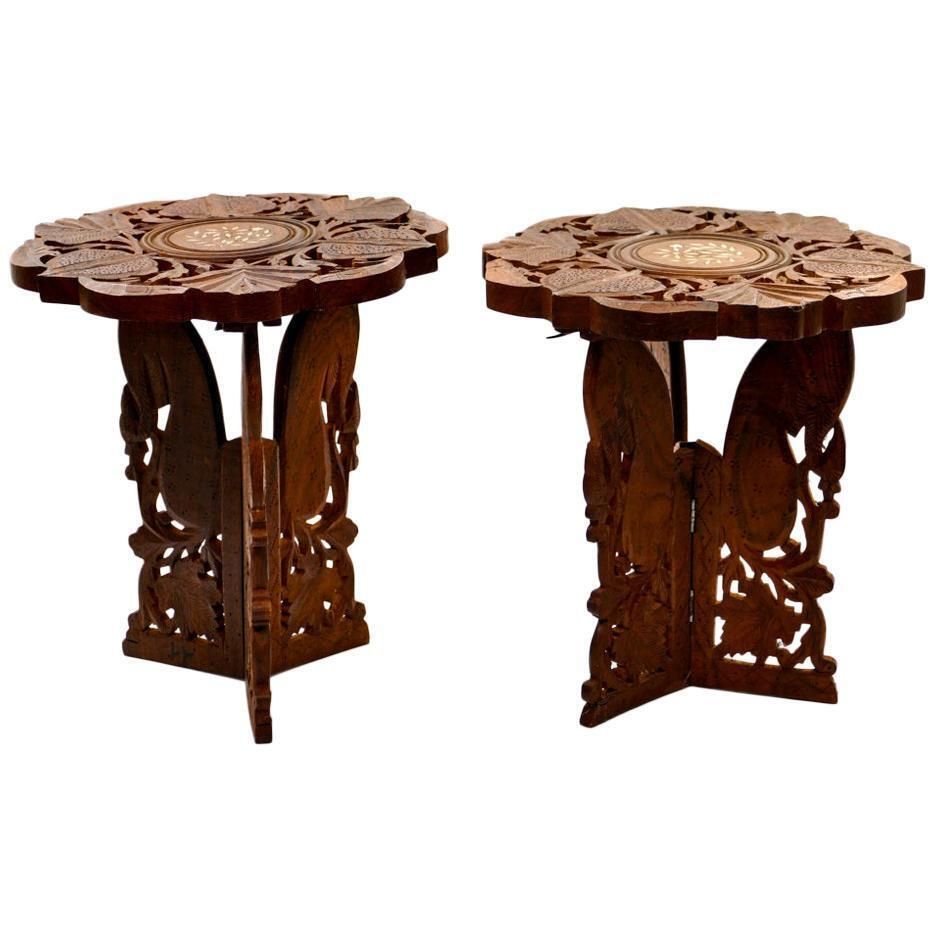 Two Carved Coffee Tables, Oriental Manufacture, Mid 20th Century