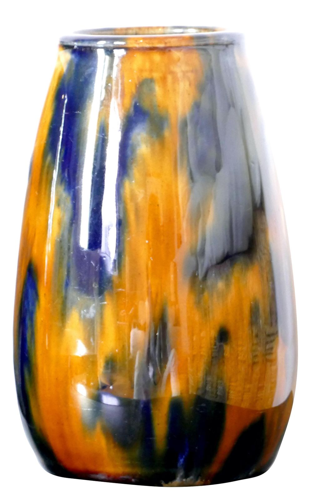 Vintage Pair Of Polychrome Vases By G.H. Richard London Matlock, Late 1900 photo for sale