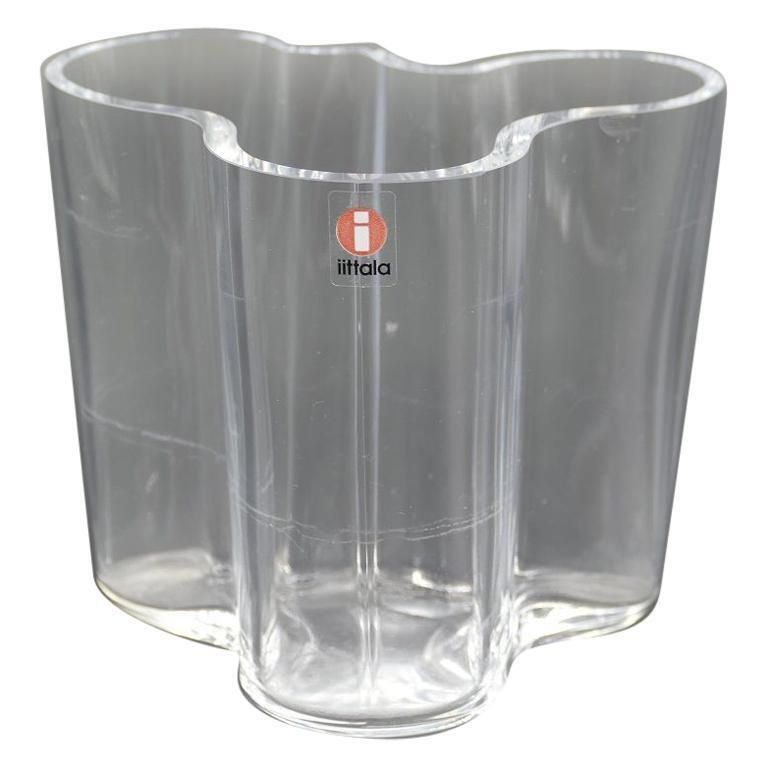 Vintage Crystal Vase By Alvar Aalto For Iittala