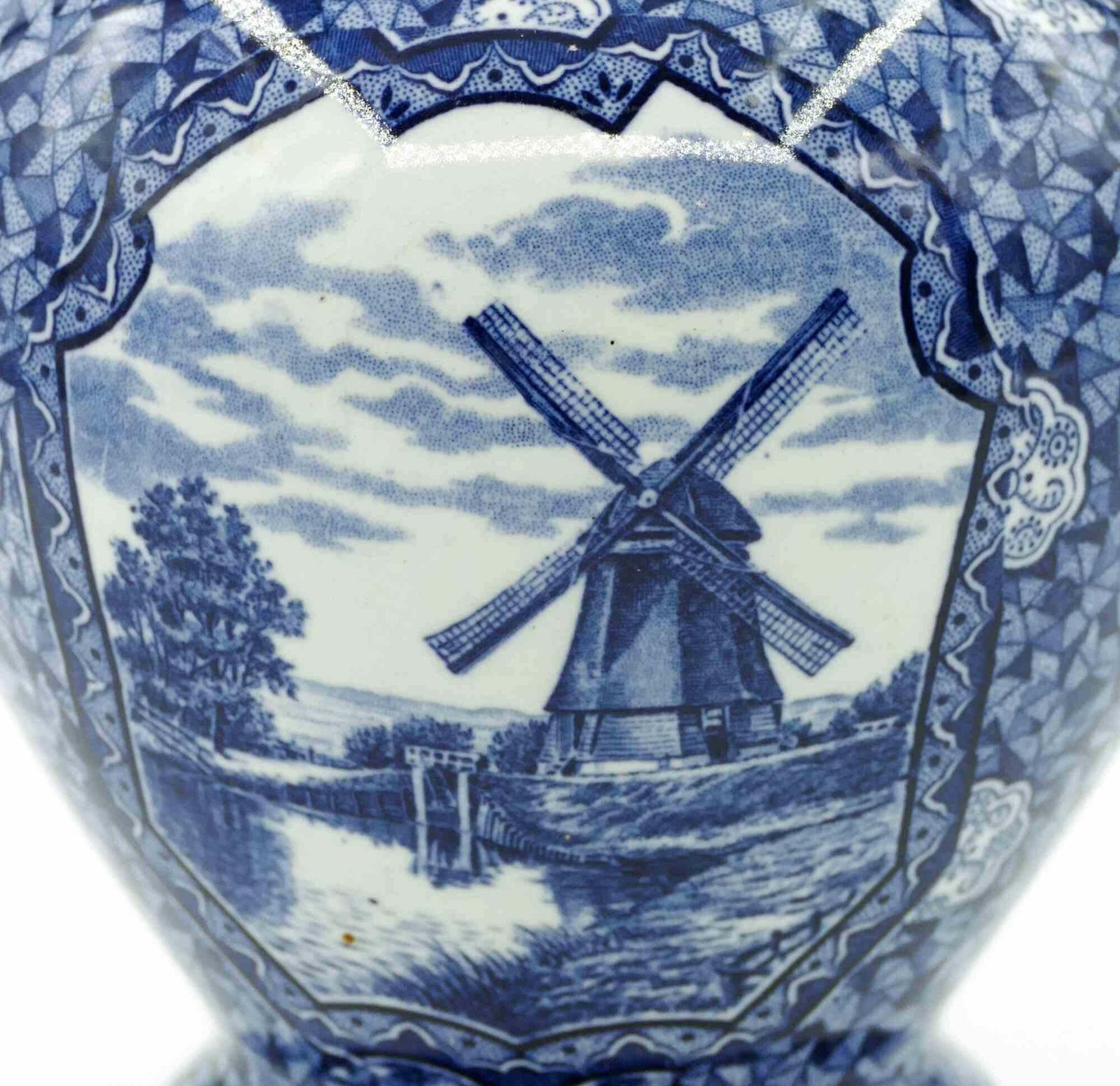 Ceramic Blue Vase By Villeroy & Boch, 19th Century photo furniture