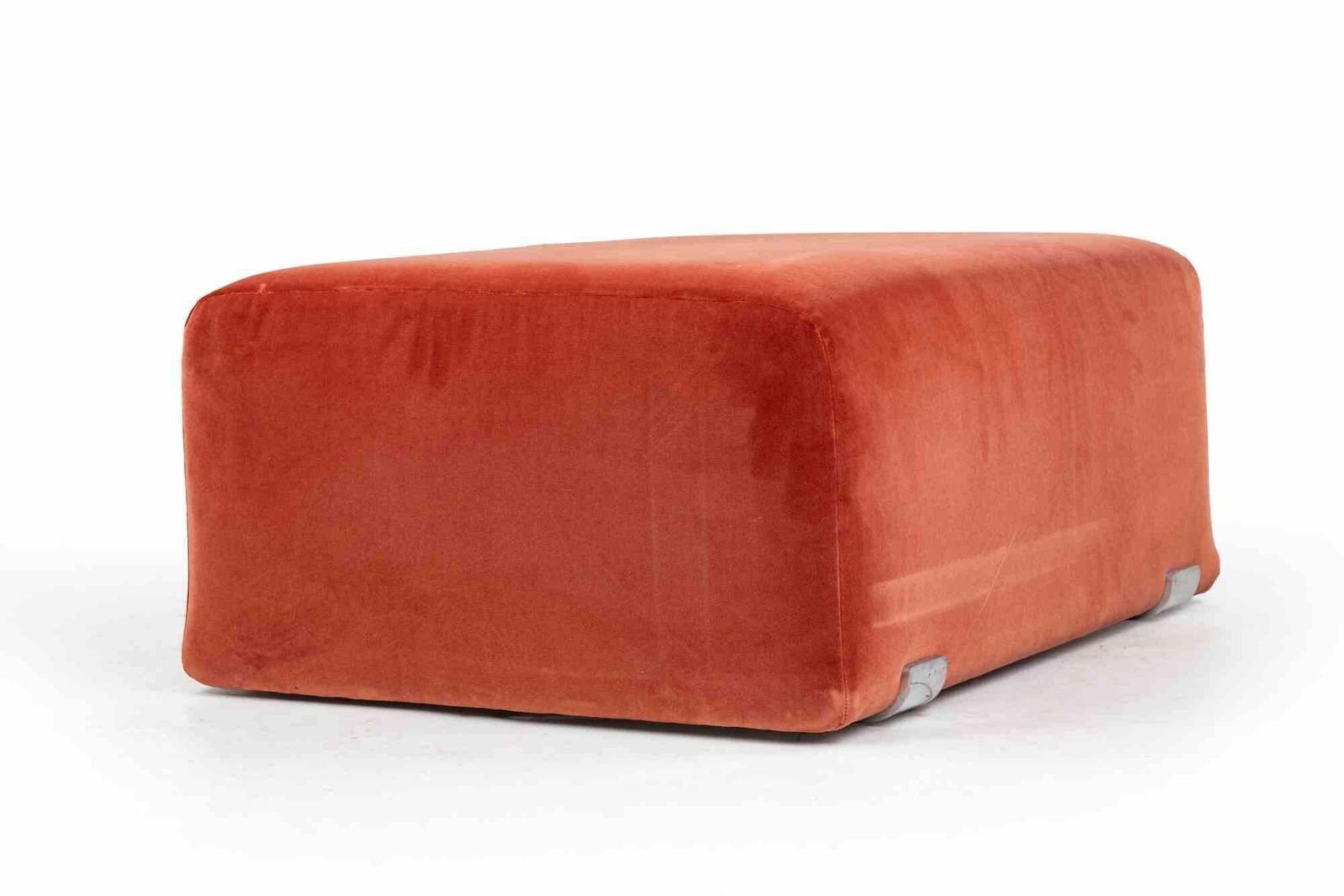 Set Of 5 Velvet Ottomans, 1970s photo 1191.0