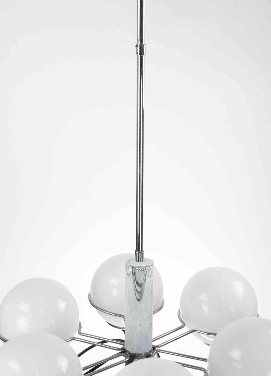 Vintage Six Lights Chandelier By Targetti Sankey, 1970s photo for sale
