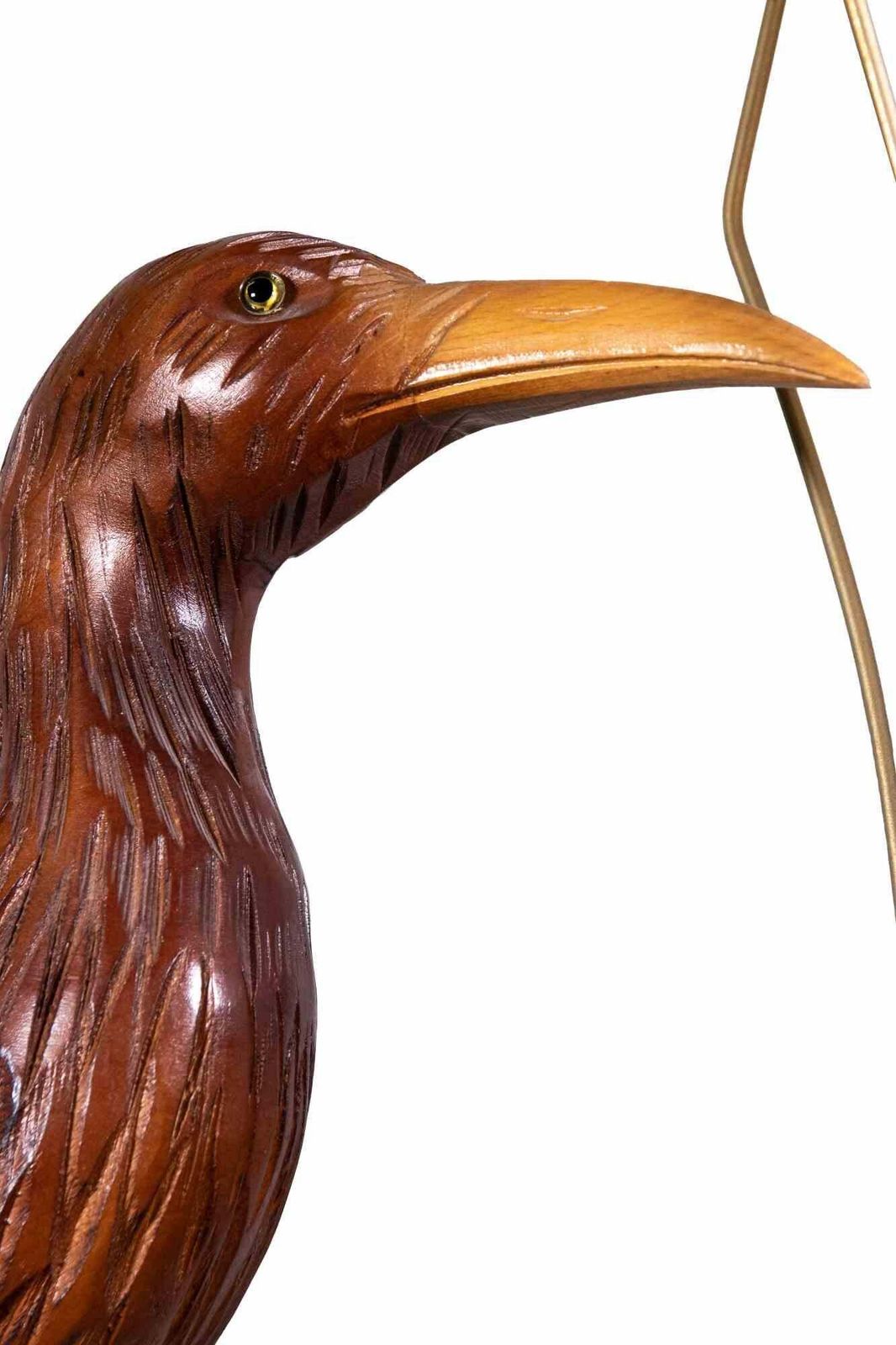 Vintage Wooden Lamp With Bird, Italian Lamp By Aldo Tura, Italy, 1950s photo for sale