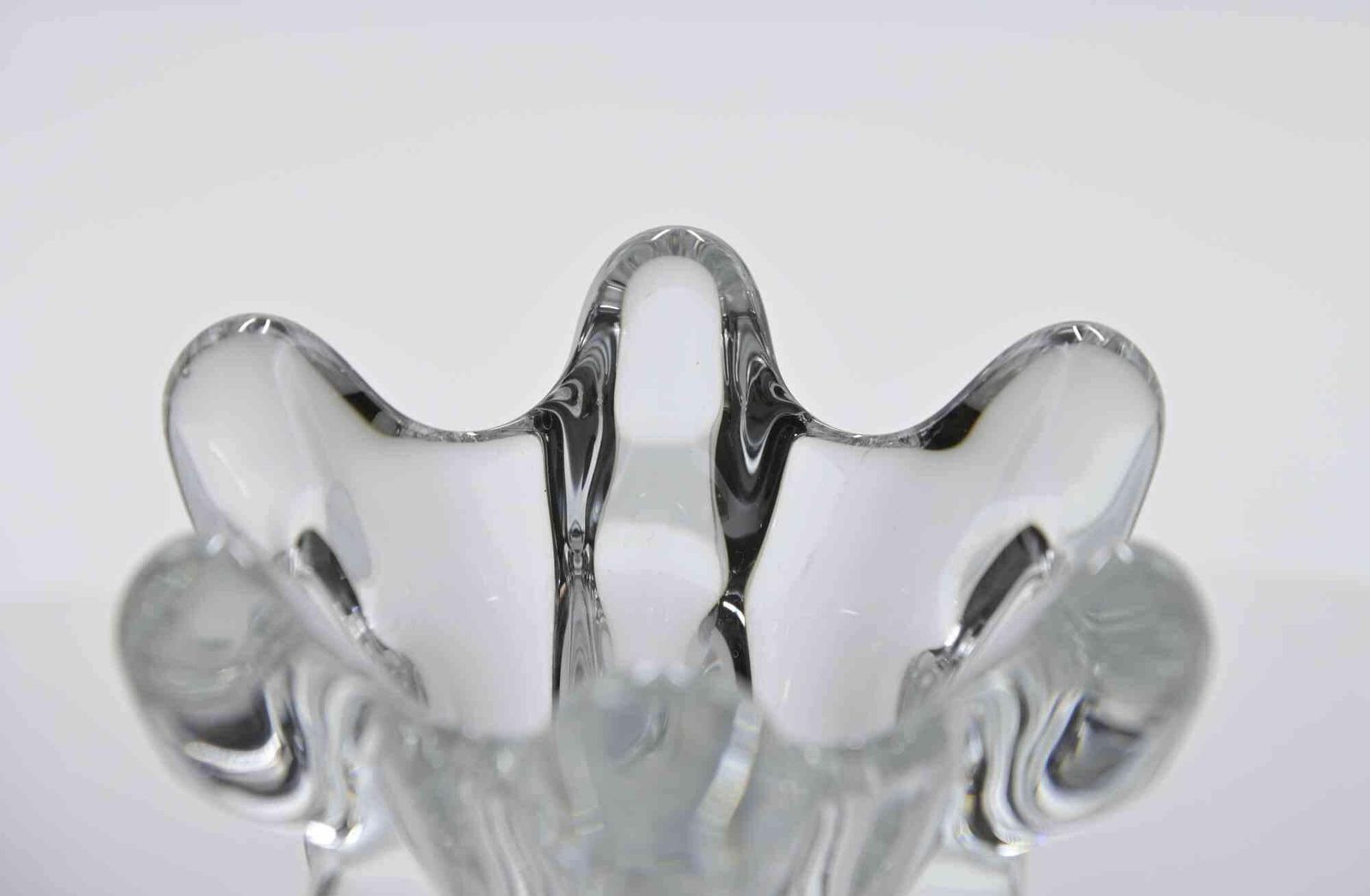 Vintage Glass Vase By Vannes Le Châtel Et Vierzon, France, Circa 1950s photo for sale