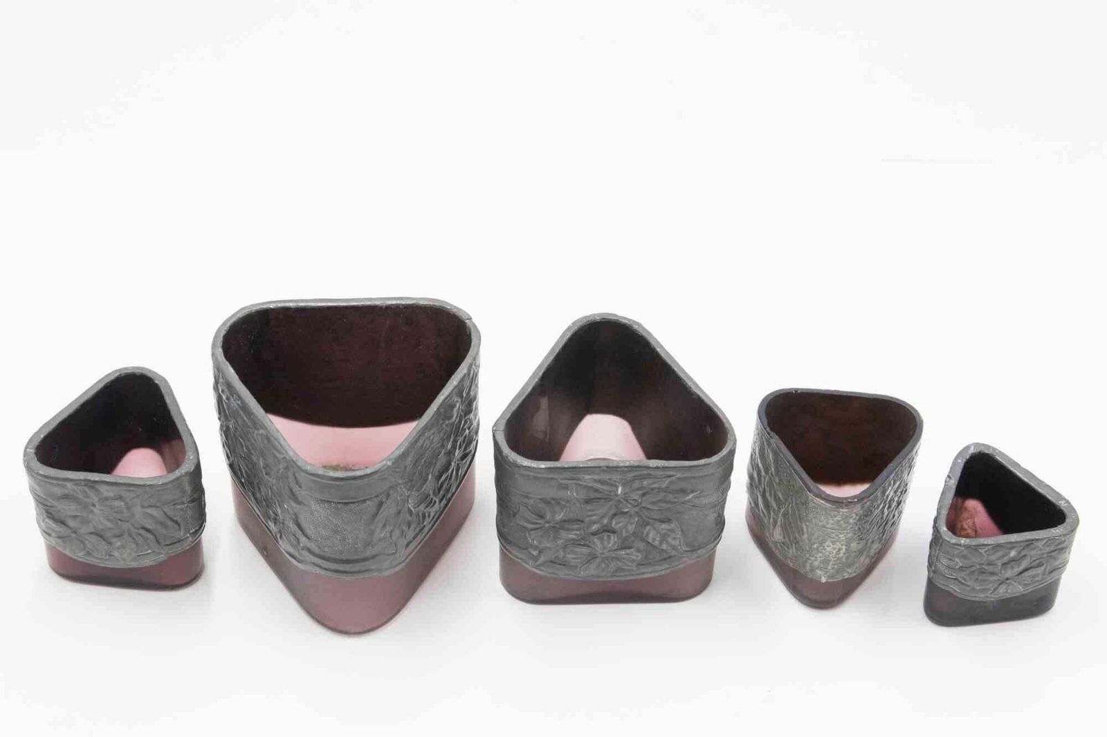 Set Of 5 Art Nouveau Pewter Vases, Italy, Early 20th Century photo furniture
