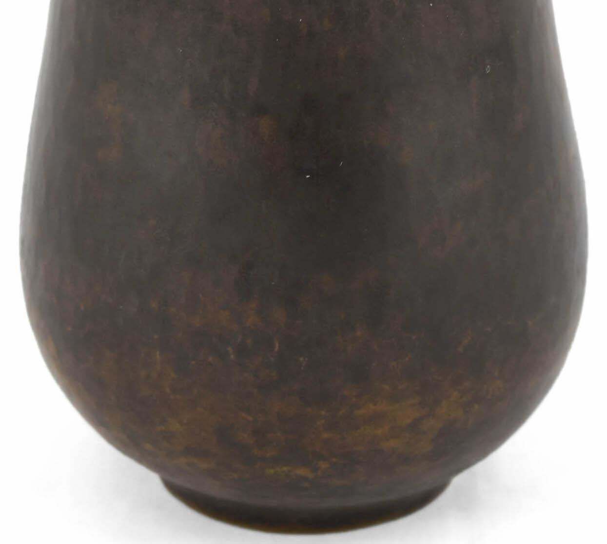 Dark Patina Brass Vase By Eugen Zint, Germany, 1960s photo Home Decor