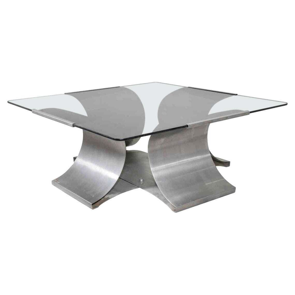 Vintage Coffee Table Attr. To François Monnet, Italy, 1970s