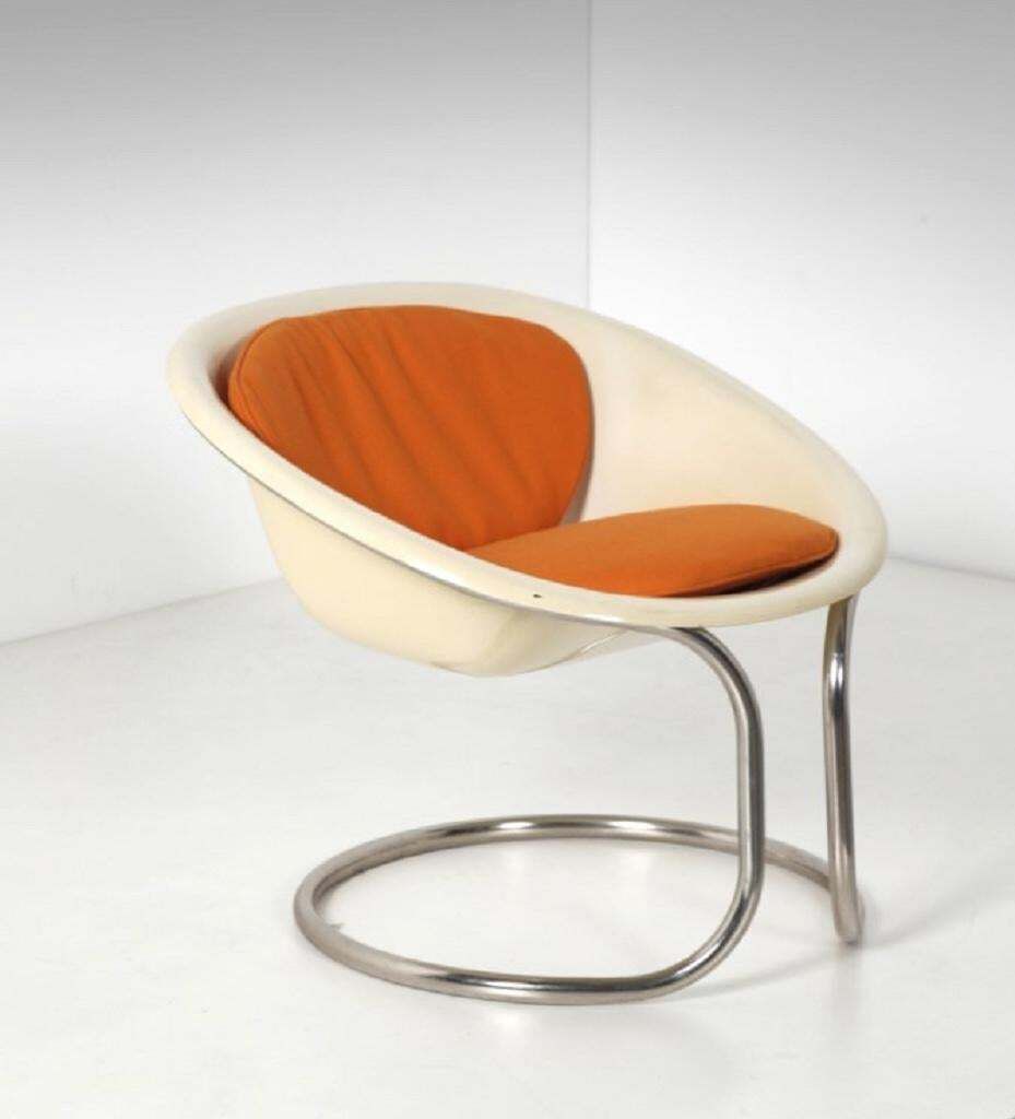 Vintage Small Fiberglass Armchair, Italy, 1970s photo furniture