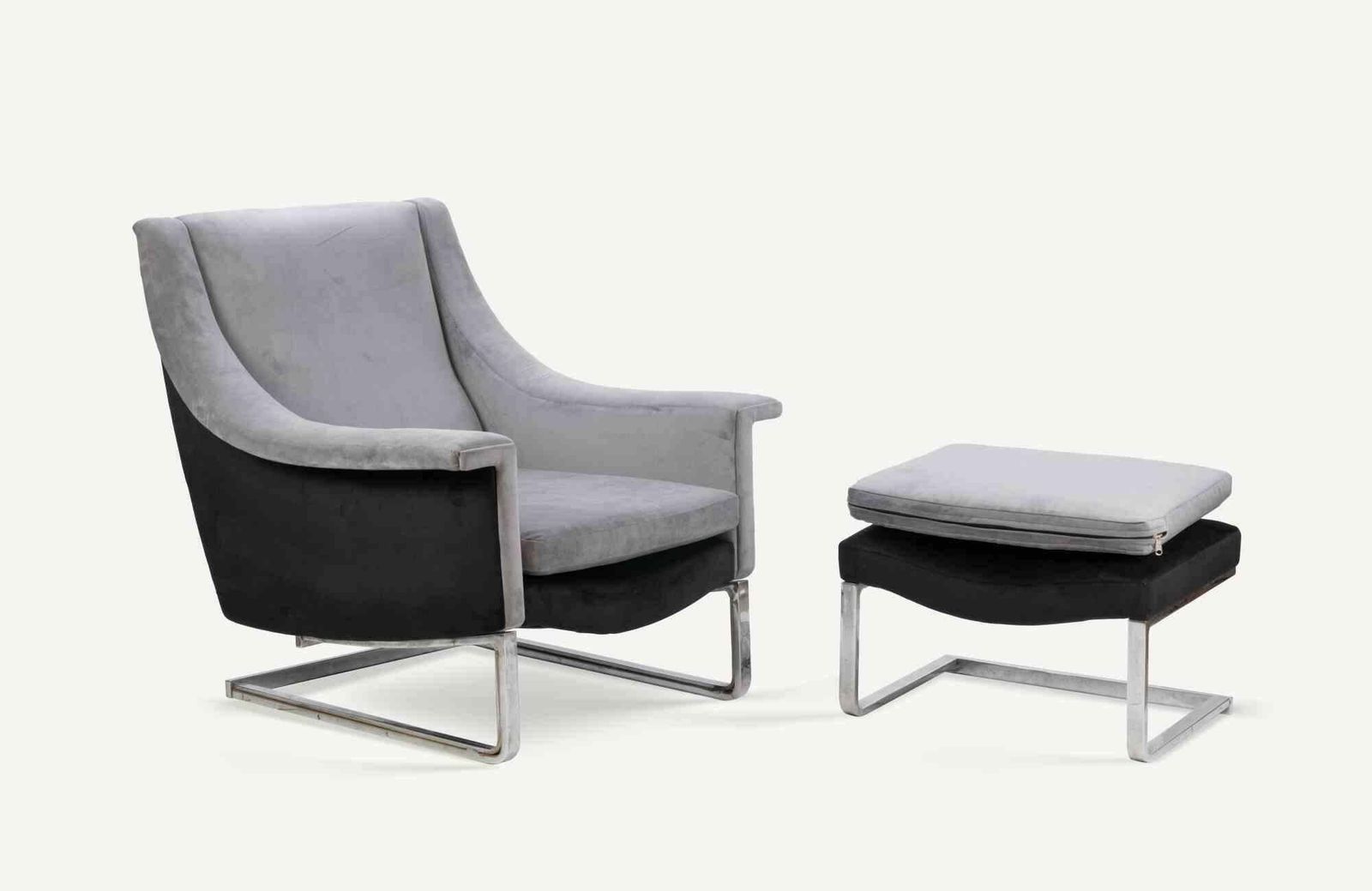 Armchair With Ottoman, Italian Production 1970s photo furniture