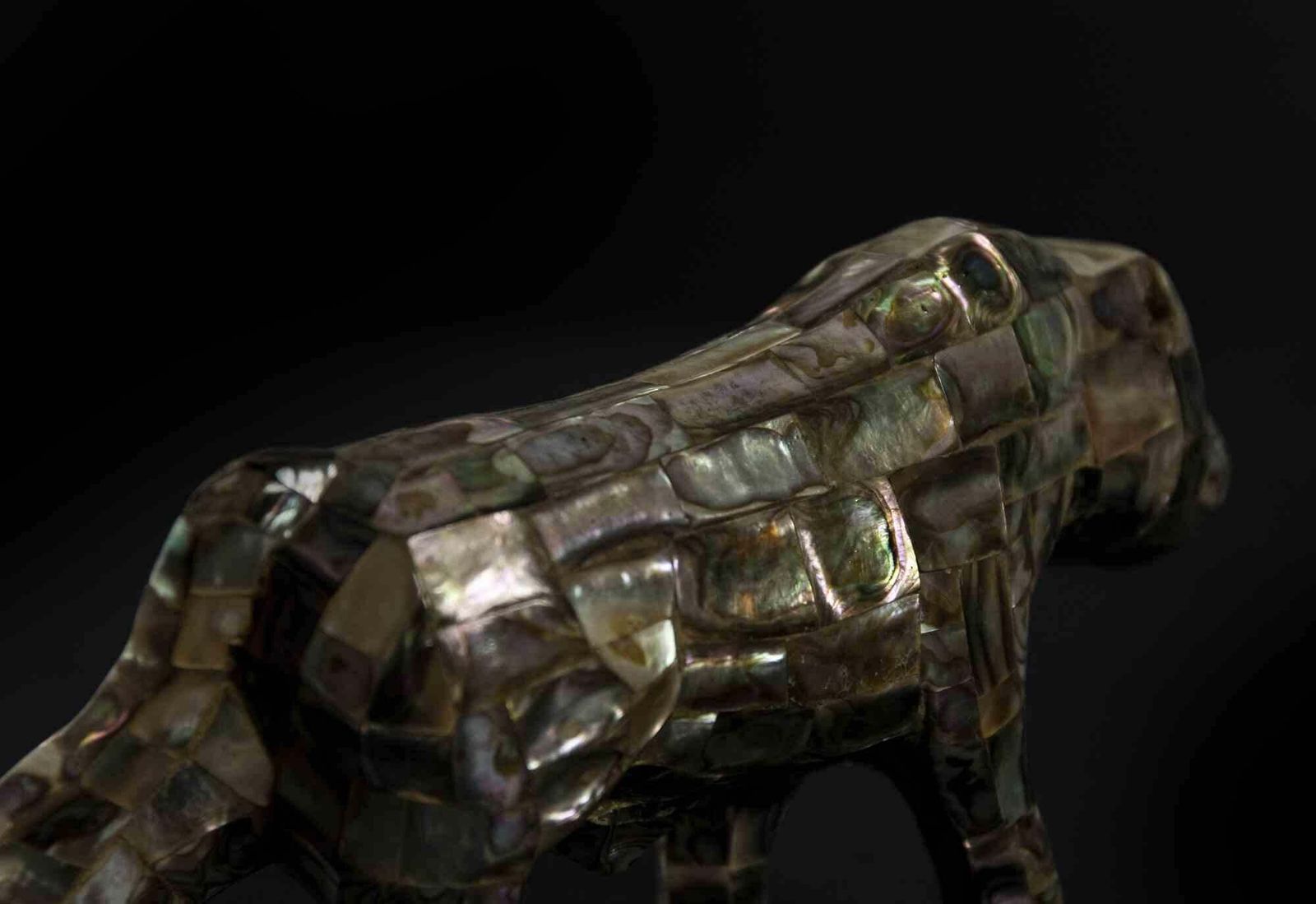 P, Vintage Mother Of Pearl Animal Sculpturer, Italy, 1970s photo Art