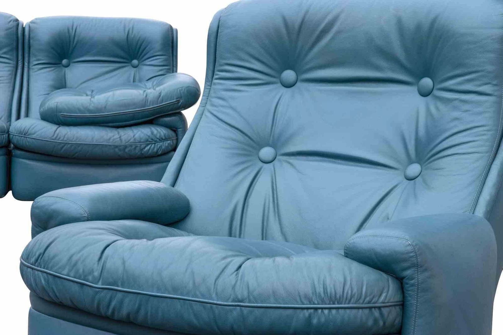 Set Of Sofa, Armchair And Pouf By Michele Cadestin For Airbone, France 1970s photo 5017.0
