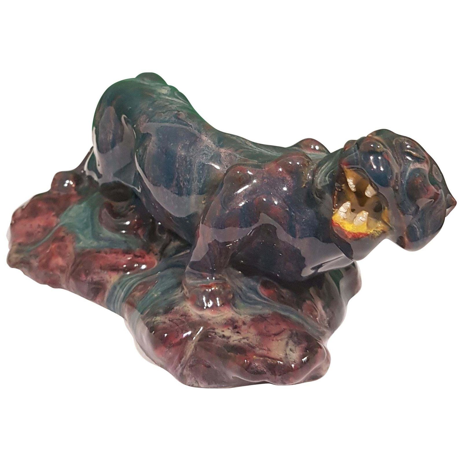 Black Panther Ceramic Sculpture By Italian Artist Bernardino Palazzi