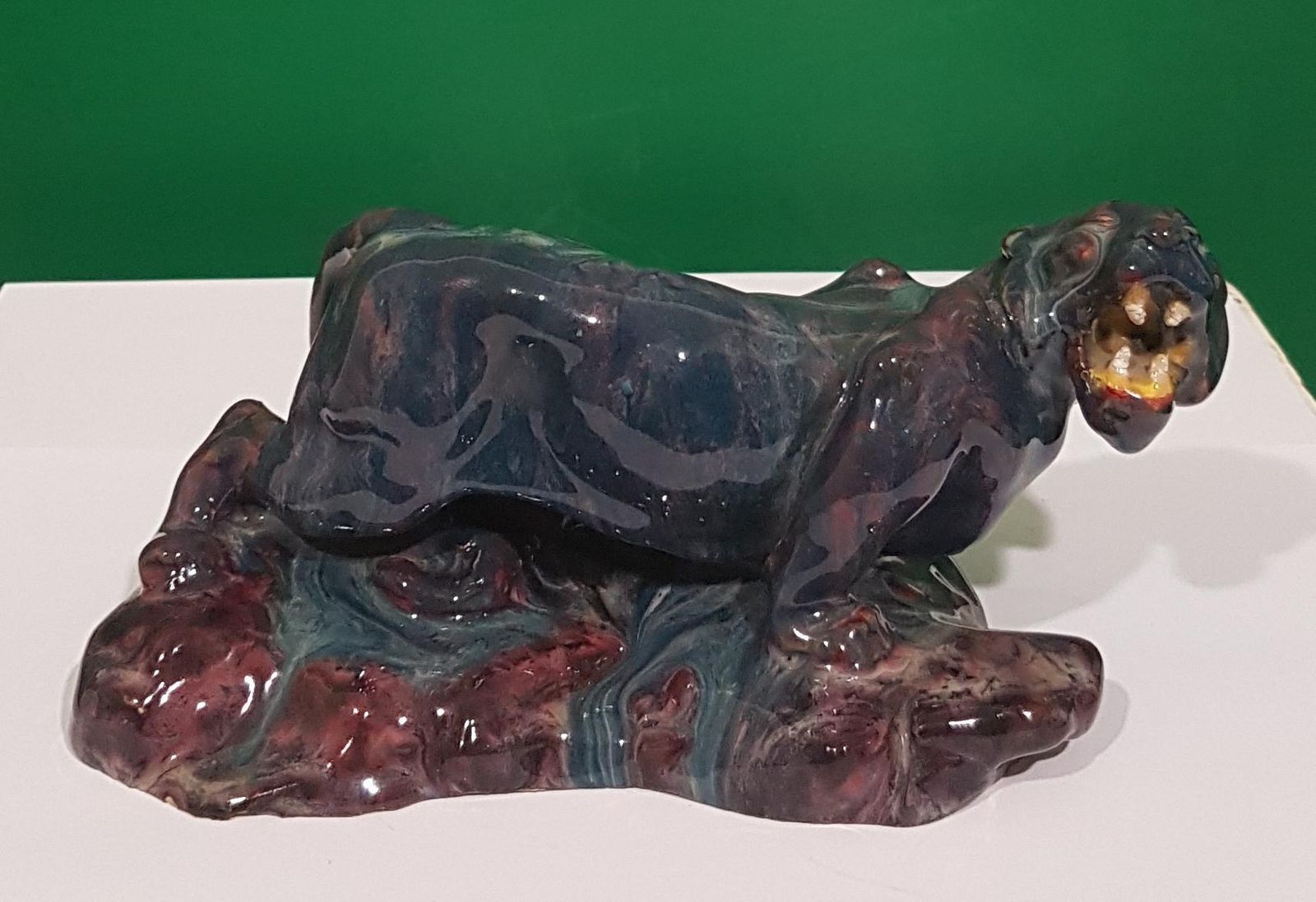 Black Panther Ceramic Sculpture By Italian Artist Bernardino Palazzi photo Art