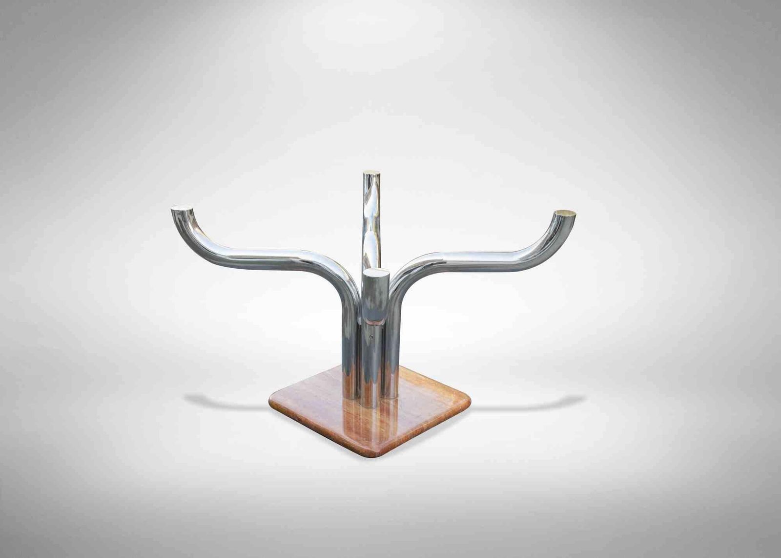 Vintage Chromed Table By Guido Faleschini For Mariani, Italy, 1970s photo furniture