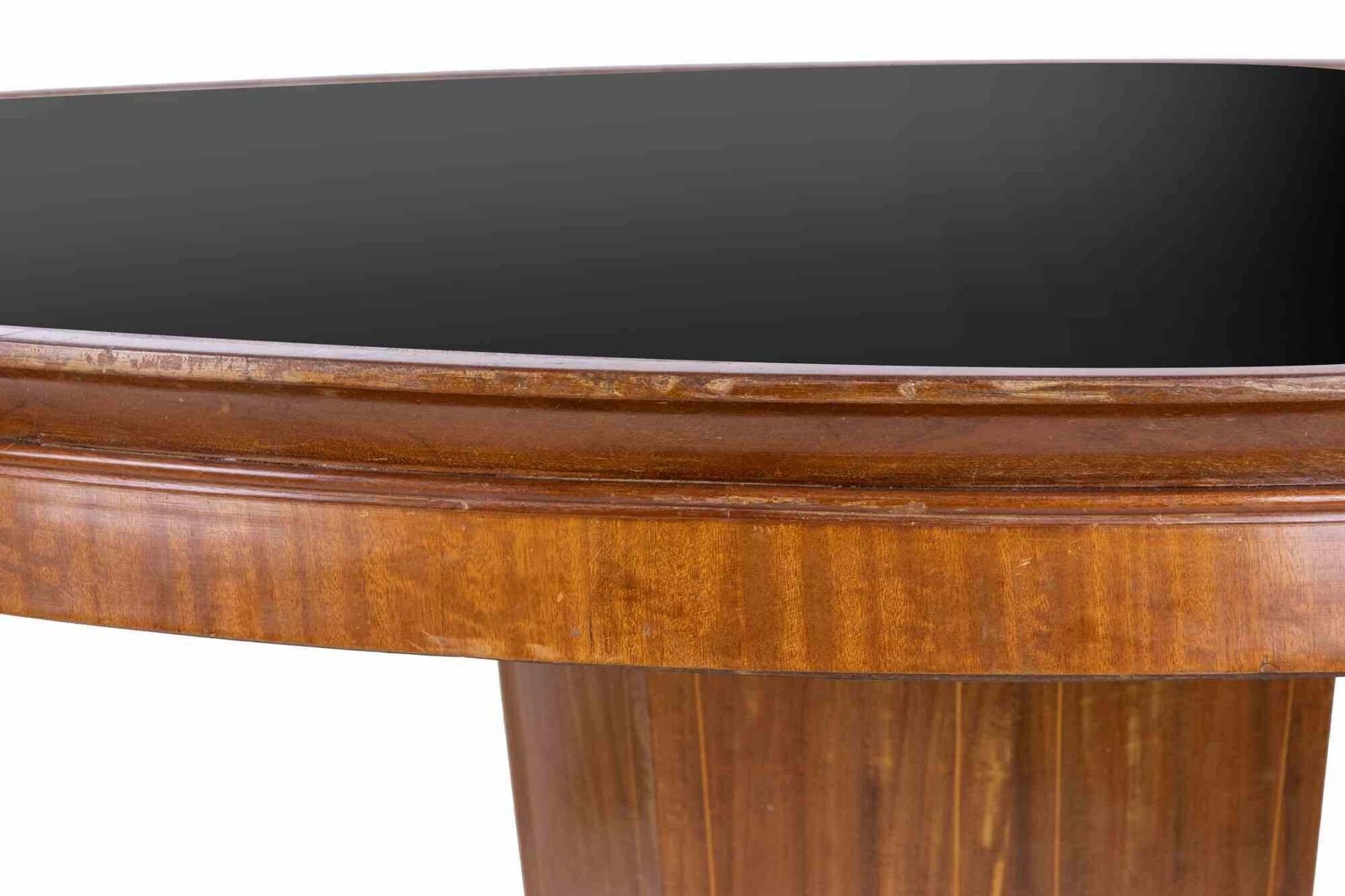 Mid Century Wooden Table With Marble Base And Glass Top, Mid 20th Century photo Furniture
